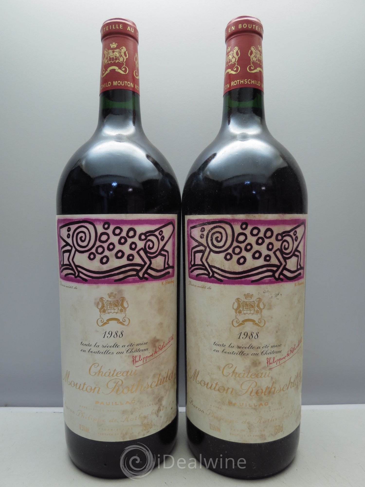 Château Mouton Rothschild 1er Grand Cru Classé 1988 - Lot de 2 magnums - 0