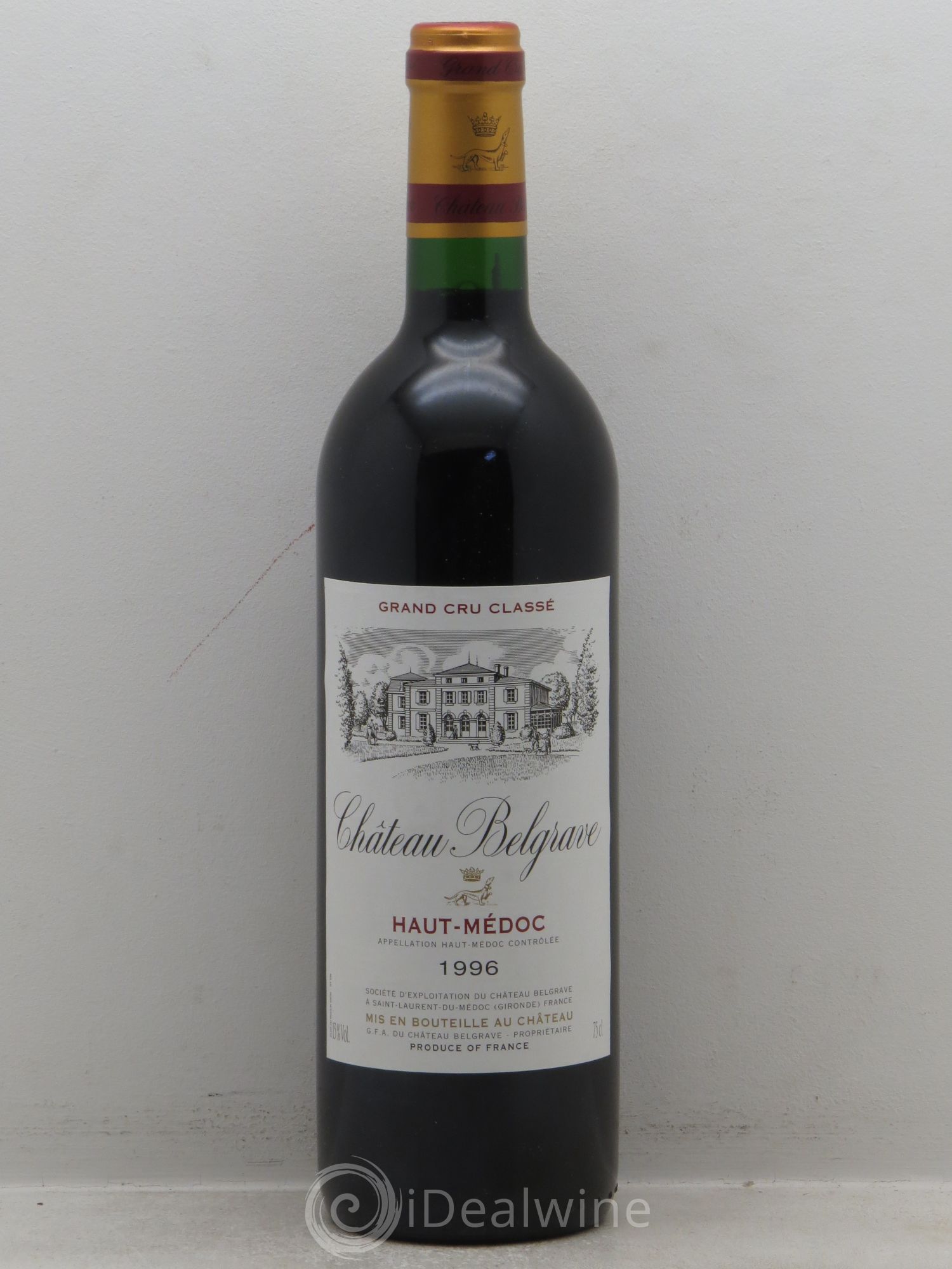 Château Belgrave 5ème Grand Cru Classé 1996 - Lot de 1 bouteille - 0
