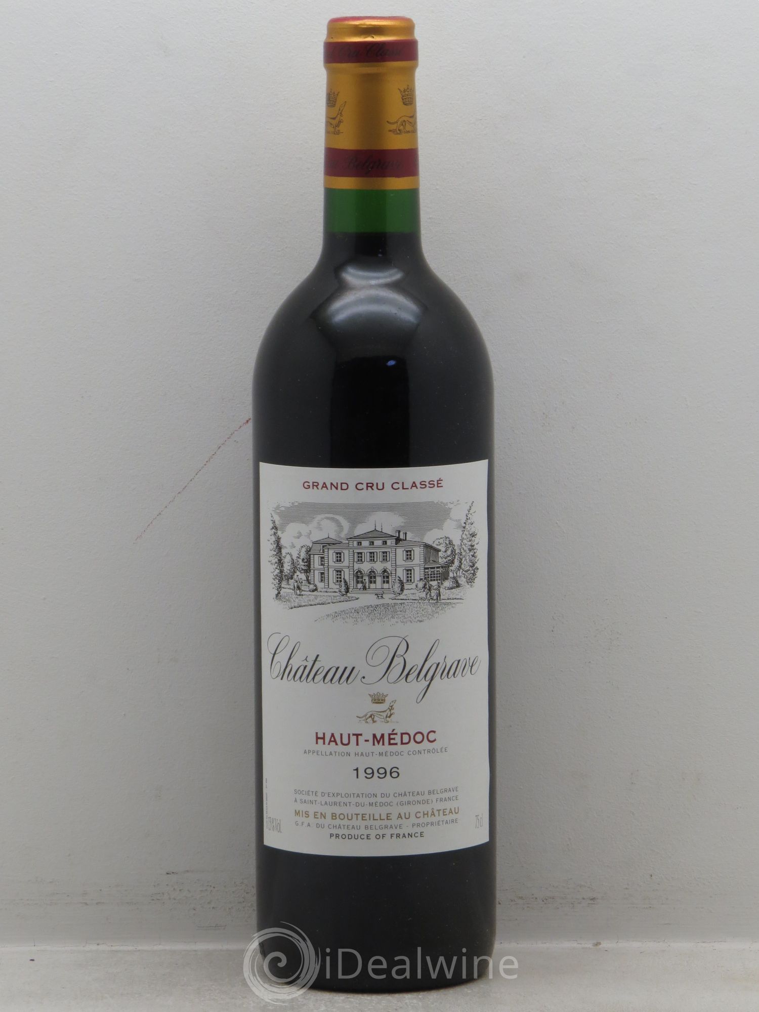 Château Belgrave 5ème Grand Cru Classé 1996 - Lot de 1 bouteille - 0