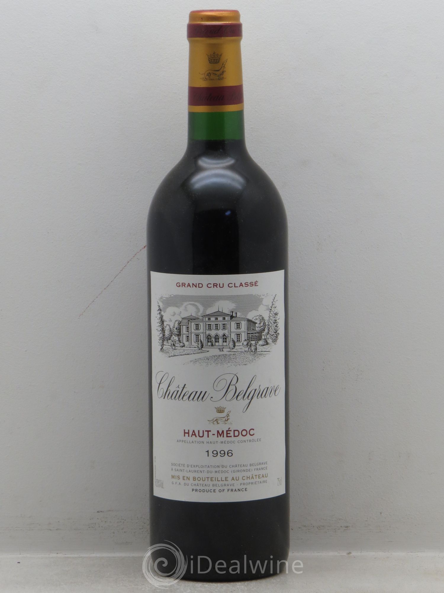 Château Belgrave 5ème Grand Cru Classé 1996 - Lot de 1 bouteille - 0