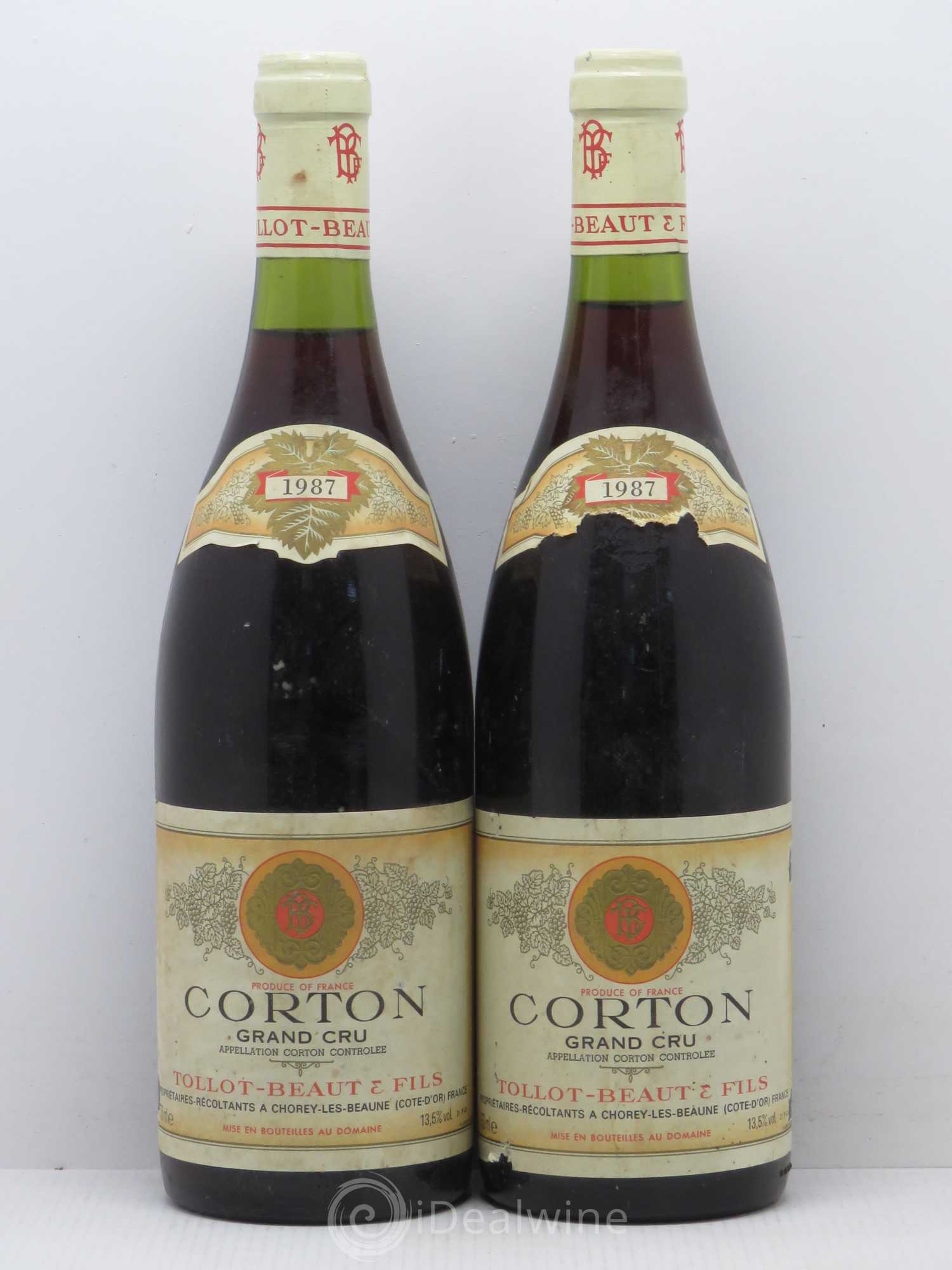 Corton Grand Cru Tollot Beaut (Domaine) 1987 - Lot de 2 bouteilles - 0