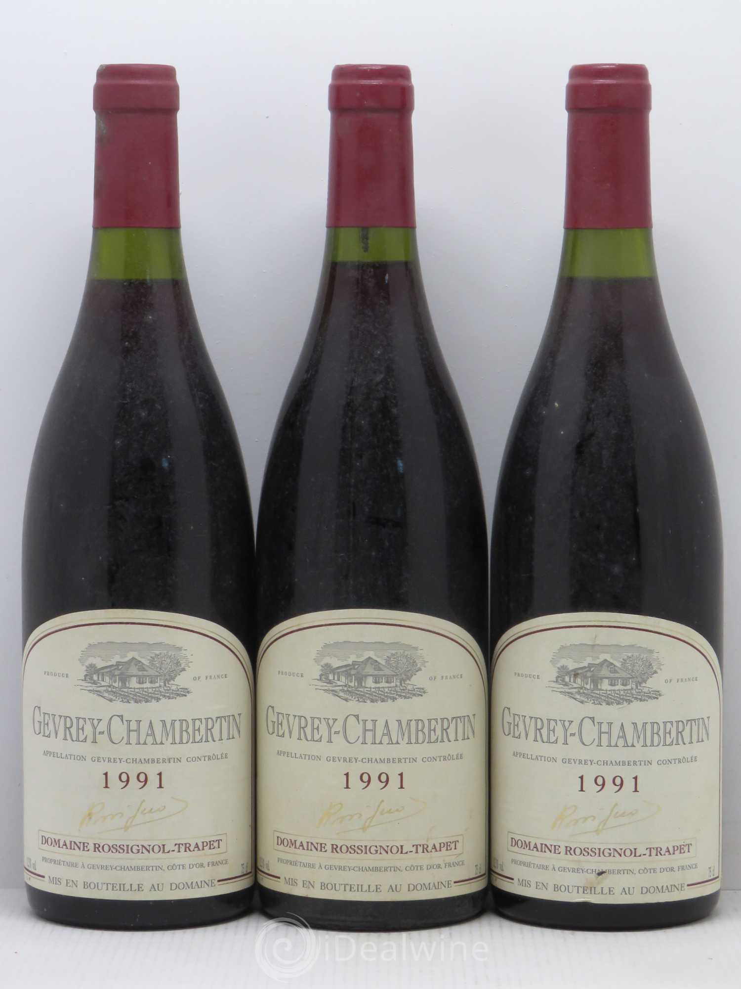 Gevrey-Chambertin Rossignol trapet 1991 - Lot de 3 bouteilles - 0