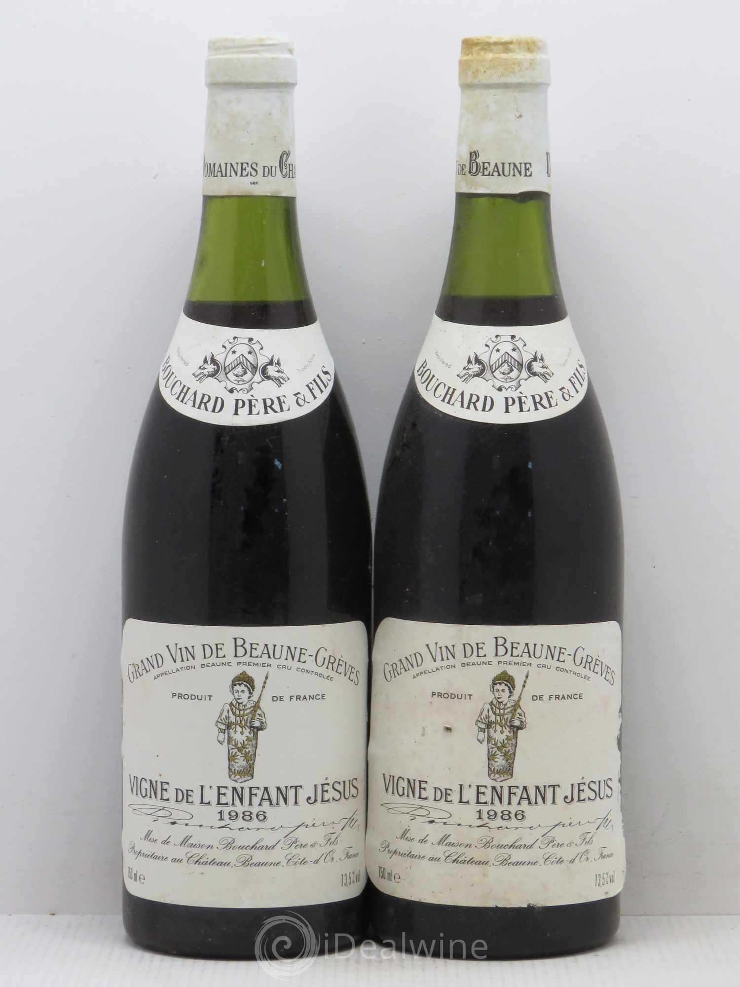 Beaune 1er Cru Grèves - Vigne de l'Enfant Jésus Bouchard Père & Fils 1986 - Lot de 2 bouteilles - 0