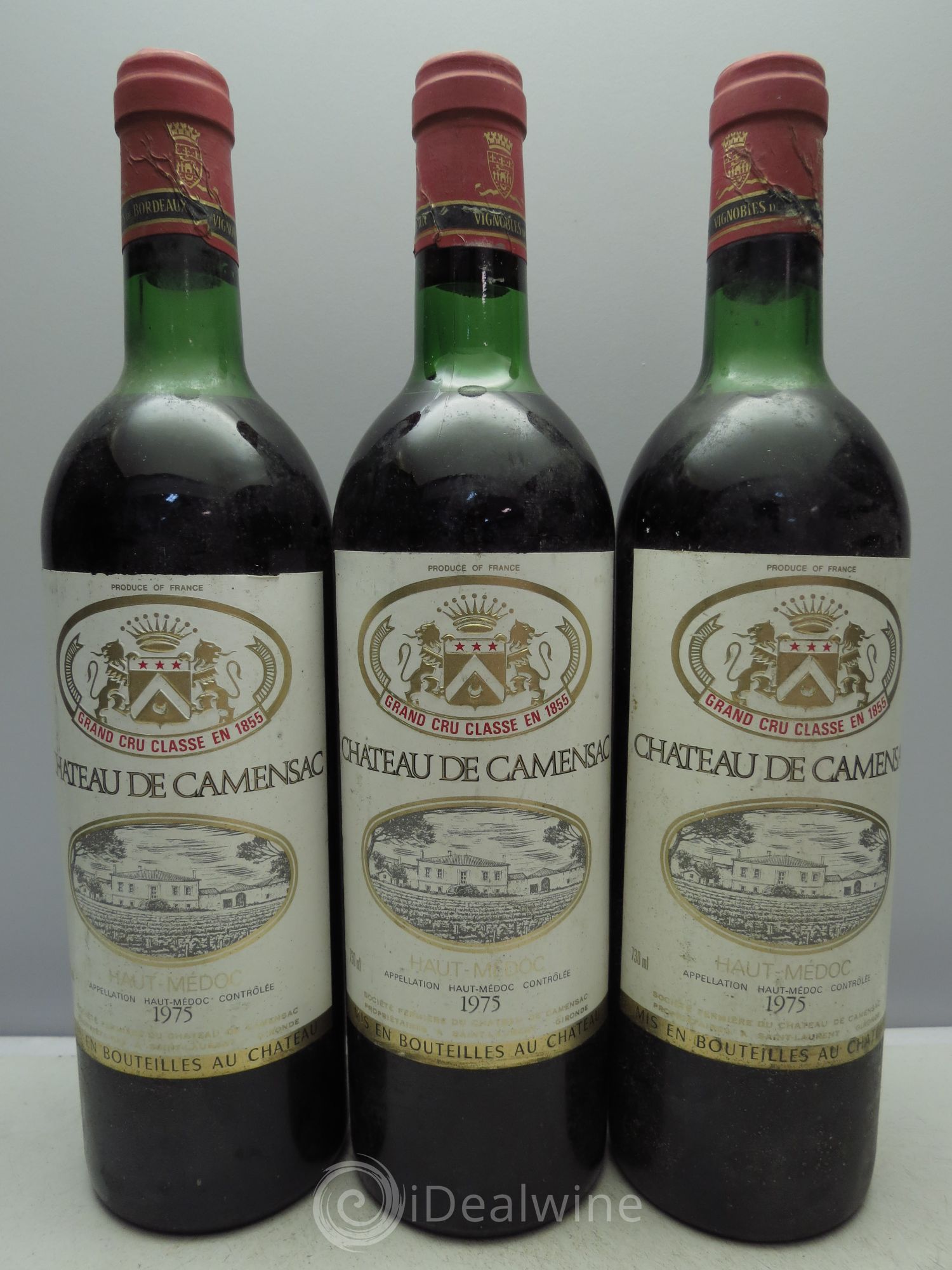 Château Camensac 5ème Grand Cru Classé 1975 - Lot de 3 bouteilles - 0
