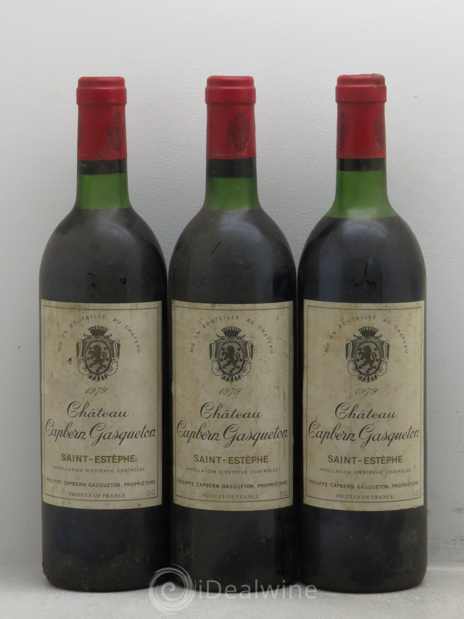 Château Capbern Gasqueton 1979 - Lot de 3 bouteilles - 0