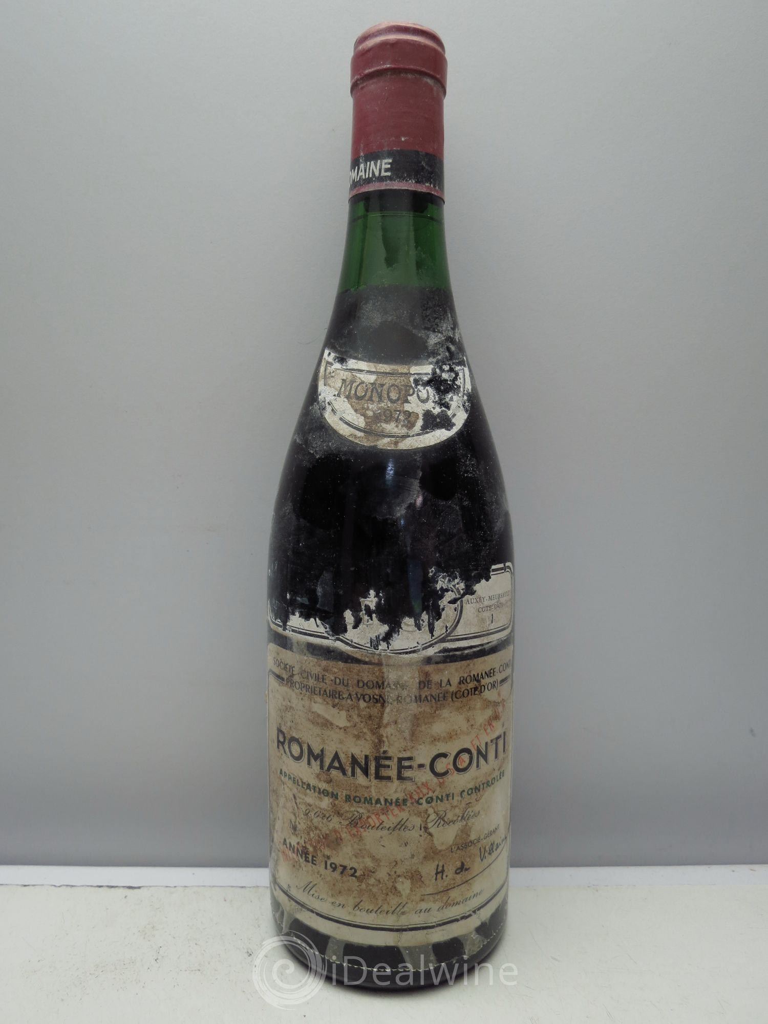 Romanée-Conti Grand Cru Domaine de la Romanée-Conti (étiq.scotchée) 1972 - Lot de 1 bouteille - 0