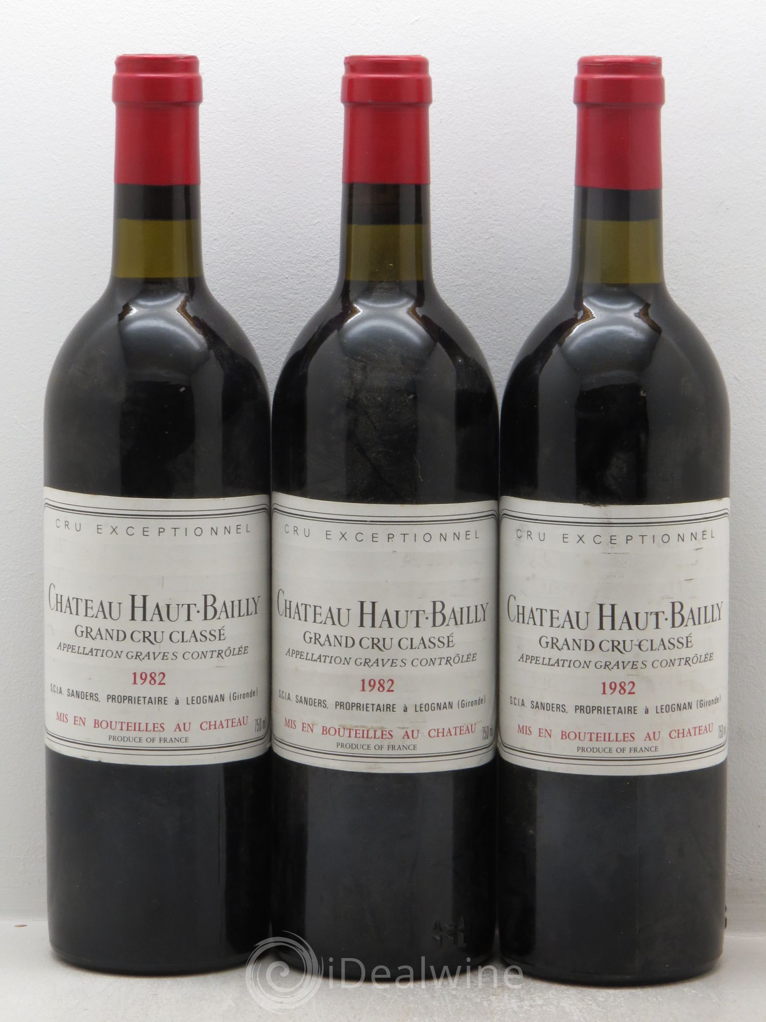Château Haut-Bailly Cru Classé de Graves 1982 - Lot de 3 bouteilles - 0