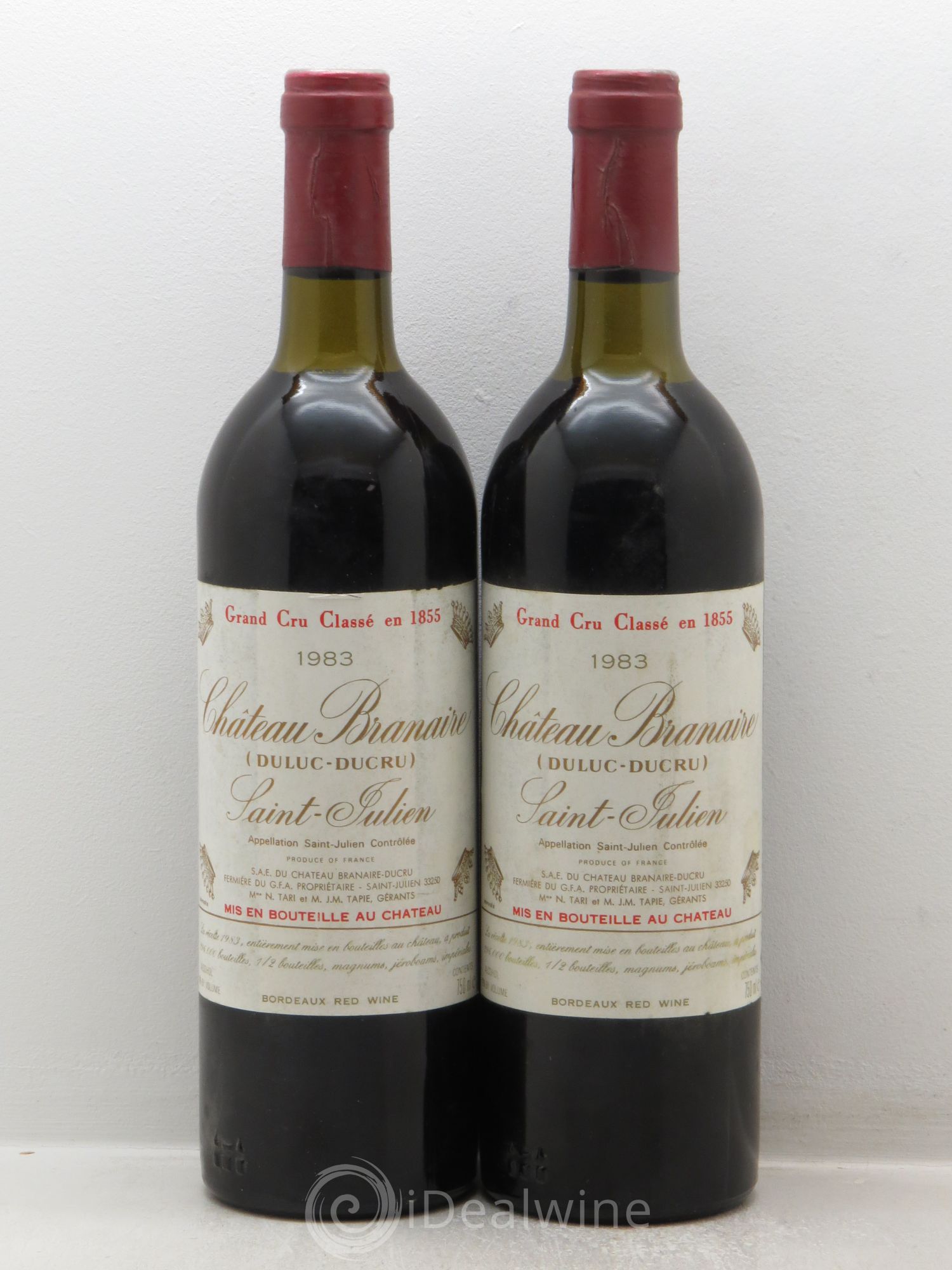 Château Branaire Ducru 4ème Grand Cru Classé 1983 - Lot de 2 bouteilles - 0