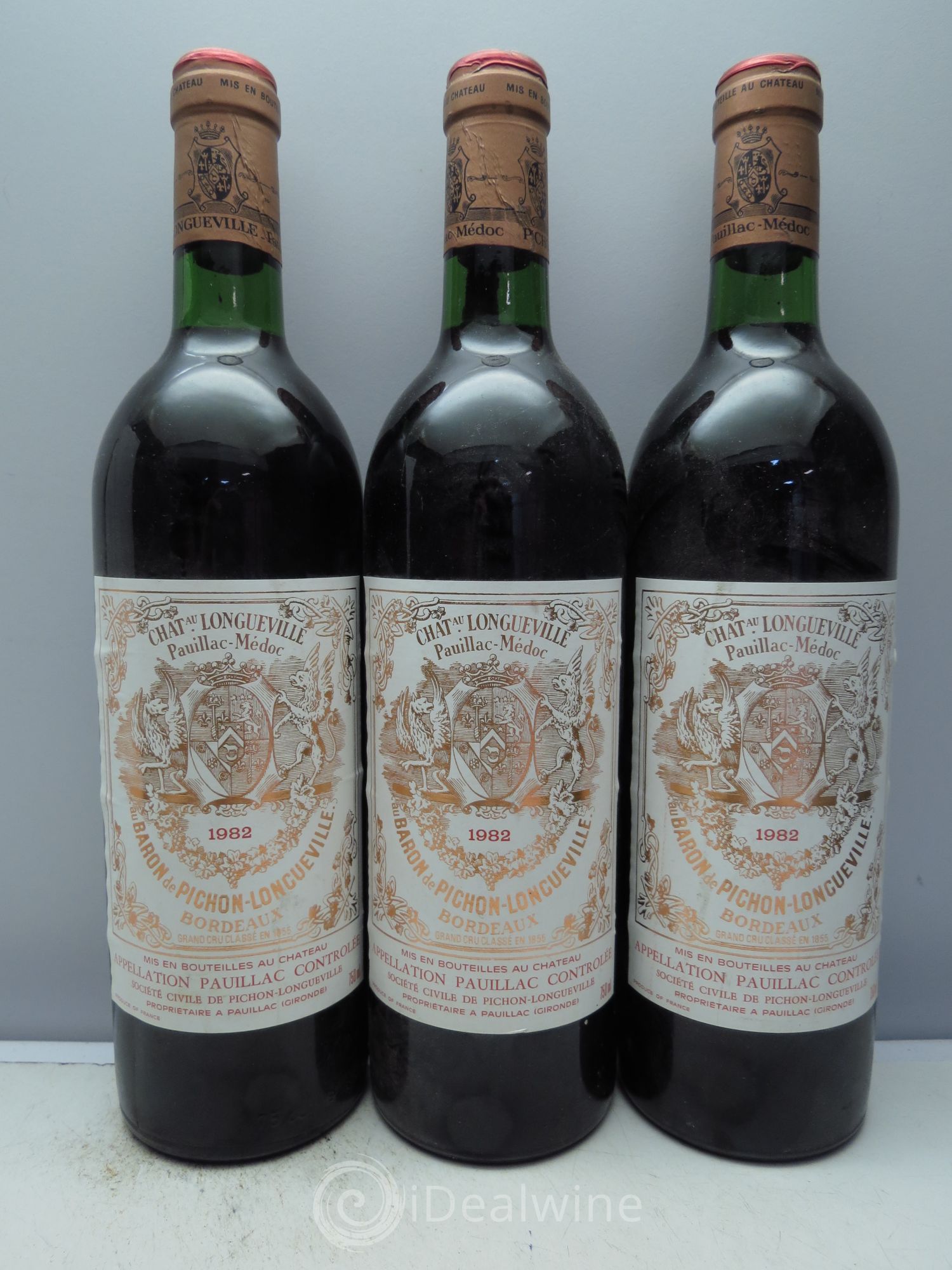 Pichon Longueville Baron 2ème Grand Cru Classé 1982 - Lot de 3 bouteilles - 0