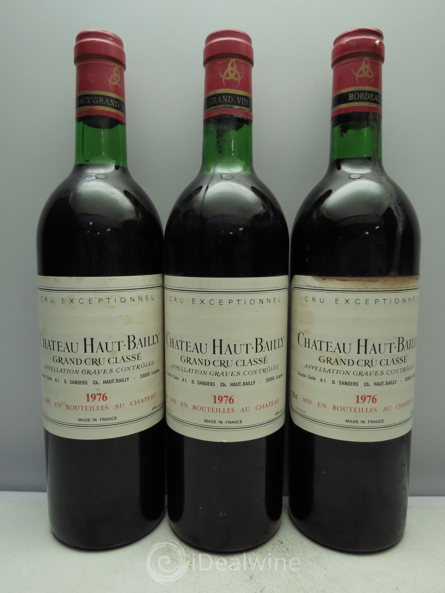 Château Haut-Bailly Cru Classé de Graves 1976 - Lot de 3 bouteilles - 0