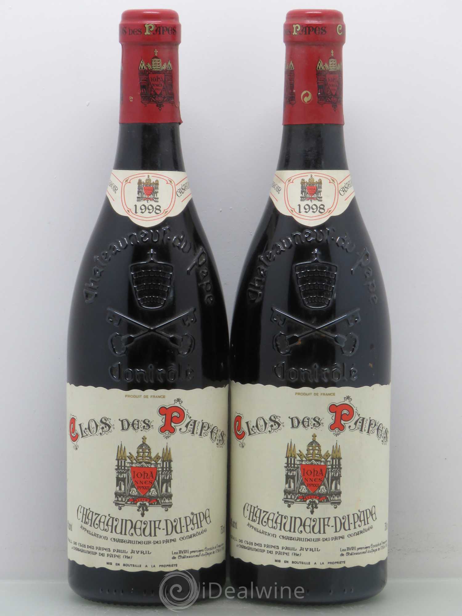 Châteauneuf-du-Pape Clos des Papes - Paul Avril 1998 - Lot de 2 bouteilles - 0