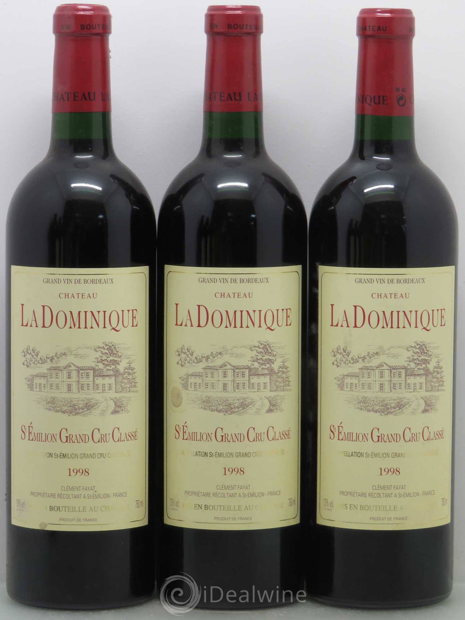 Château la Dominique Grand Cru Classé 1998 - Lot de 6 bouteilles - 1