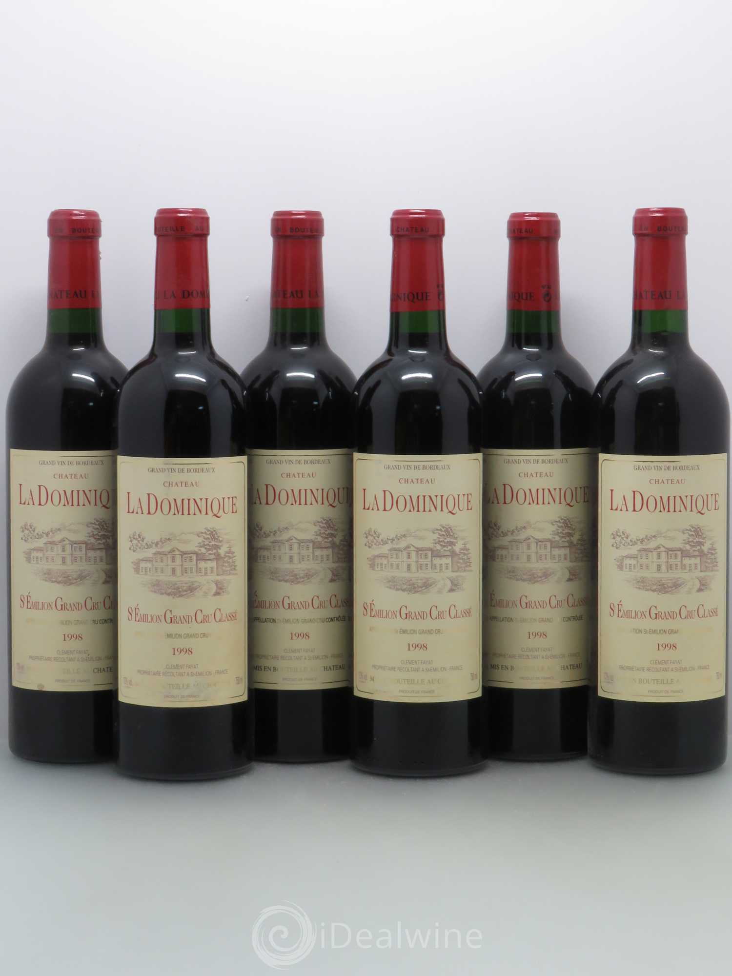 Château la Dominique Grand Cru Classé 1998 - Lot de 6 bouteilles - 0