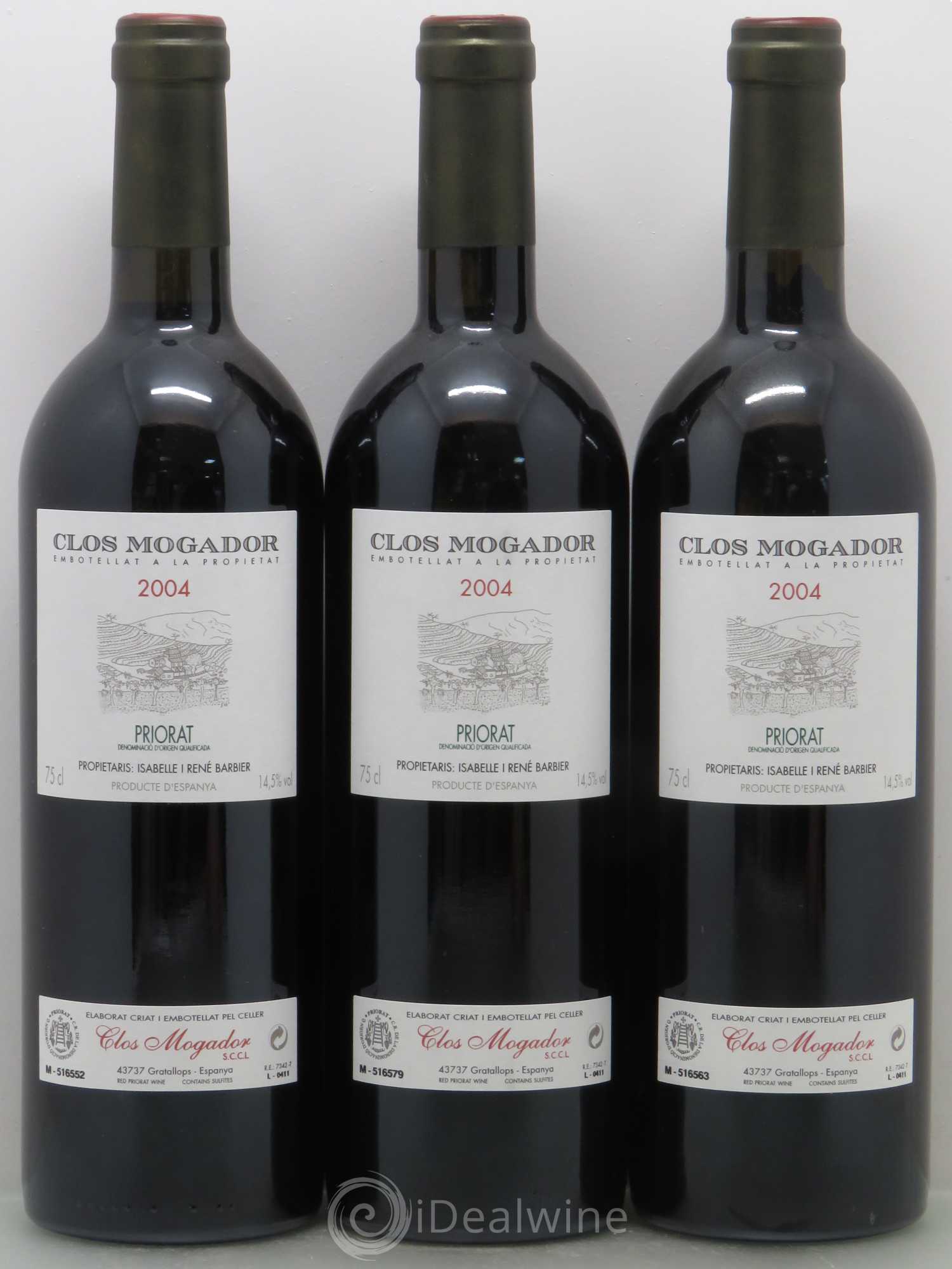 Priorat Clos Mogador DOCA René Barbier 2004 - Lot de 3 bouteilles - 0