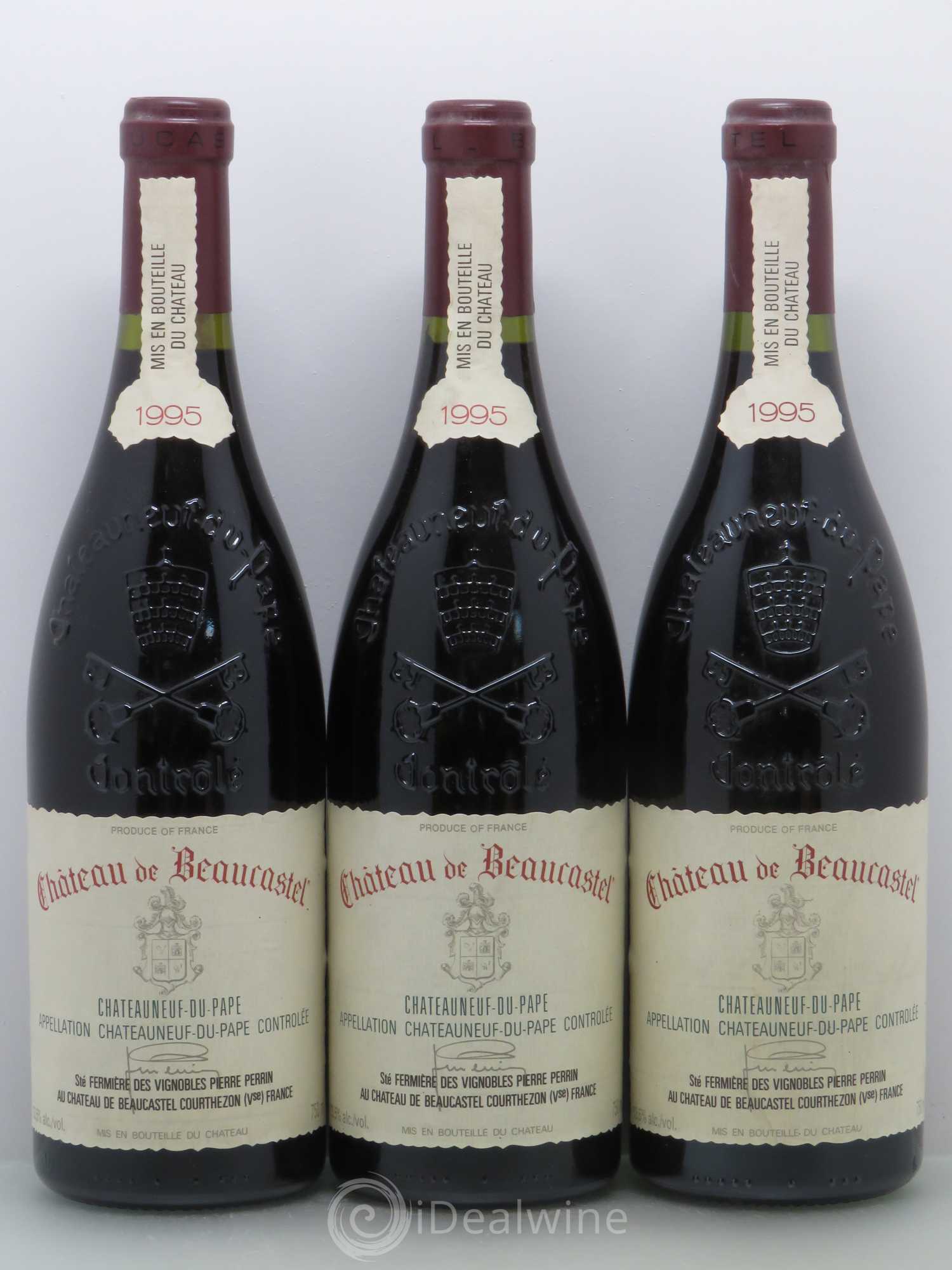 Châteauneuf-du-Pape Château de Beaucastel Famille Perrin 1995 - Lot de 3 bouteilles - 0