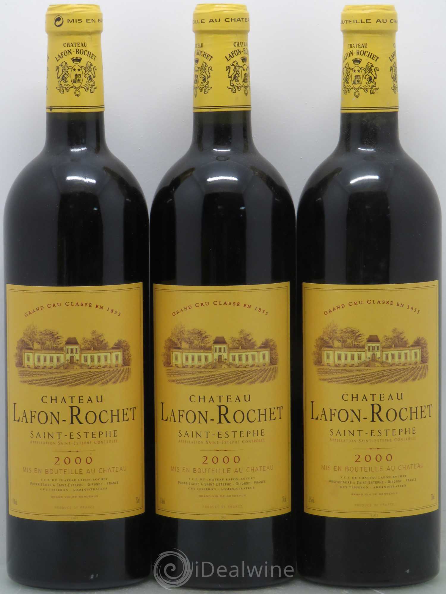 Château Lafon Rochet 4ème Grand Cru Classé 2000 - Lot de 3 bouteilles - 0
