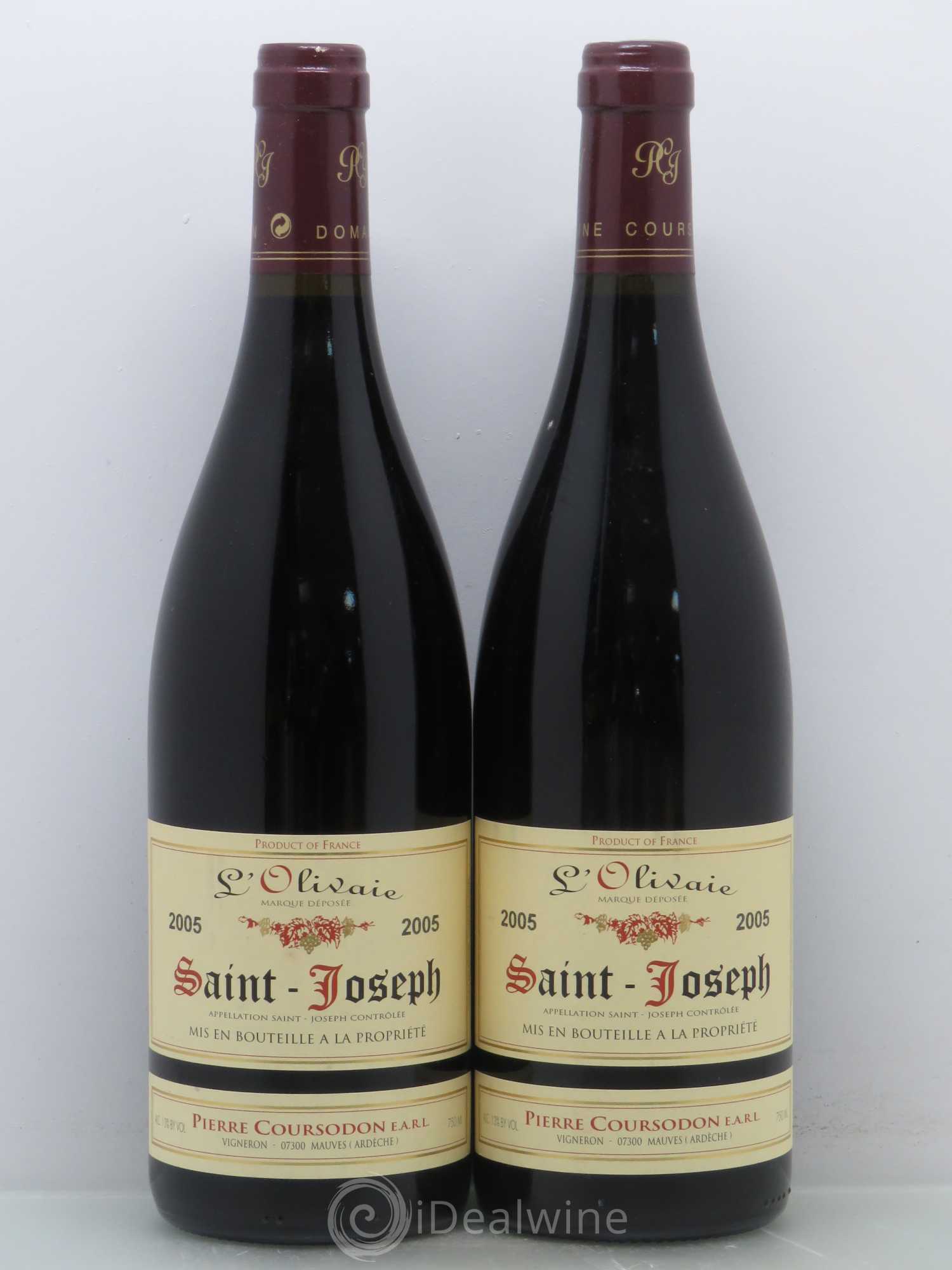Saint-Joseph L'Olivaie Pierre et Jérôme Coursodon 2005 - Lot de 5 bouteilles - 2