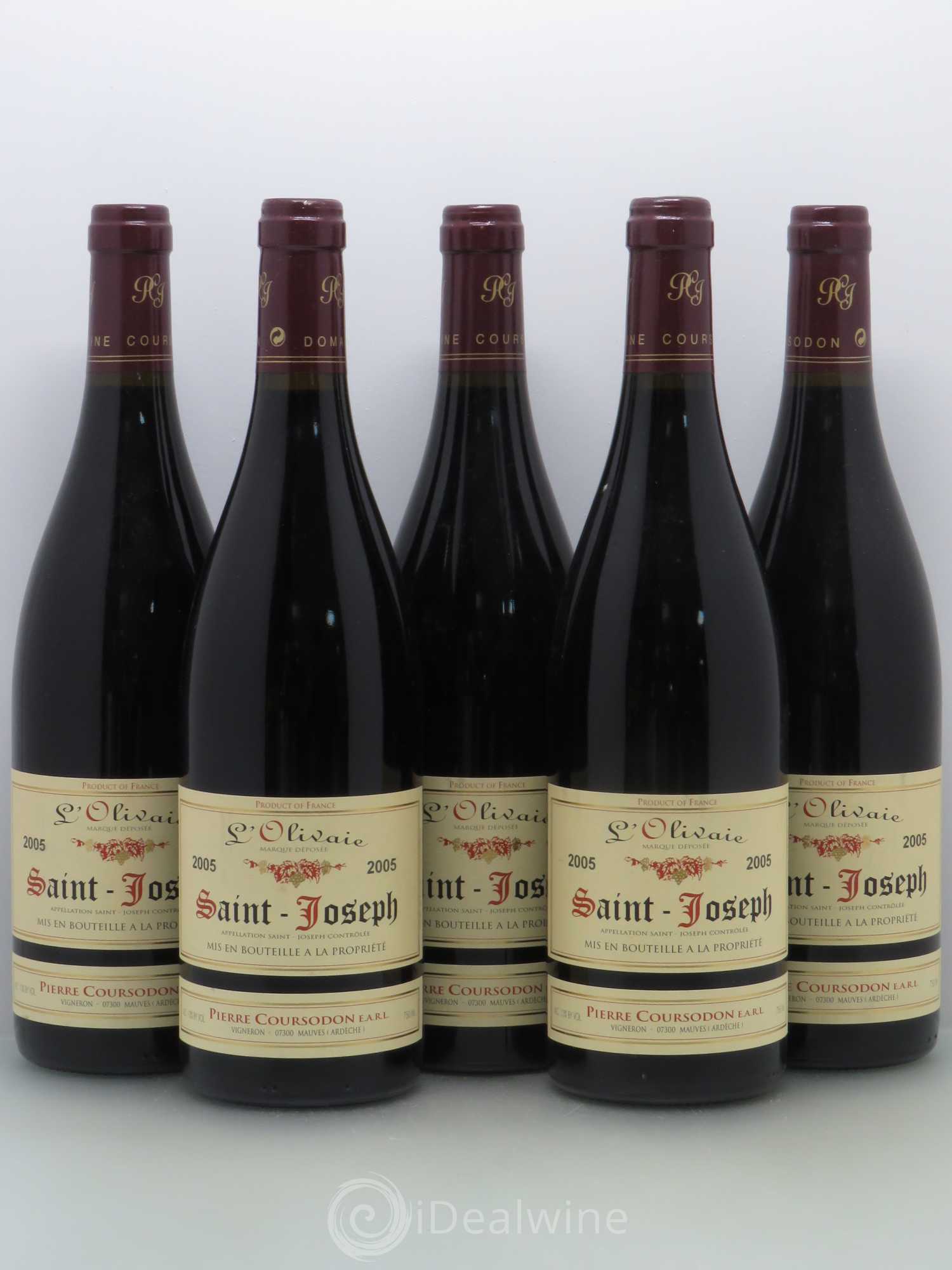 Saint-Joseph L'Olivaie Pierre et Jérôme Coursodon 2005 - Lot de 5 bouteilles - 0