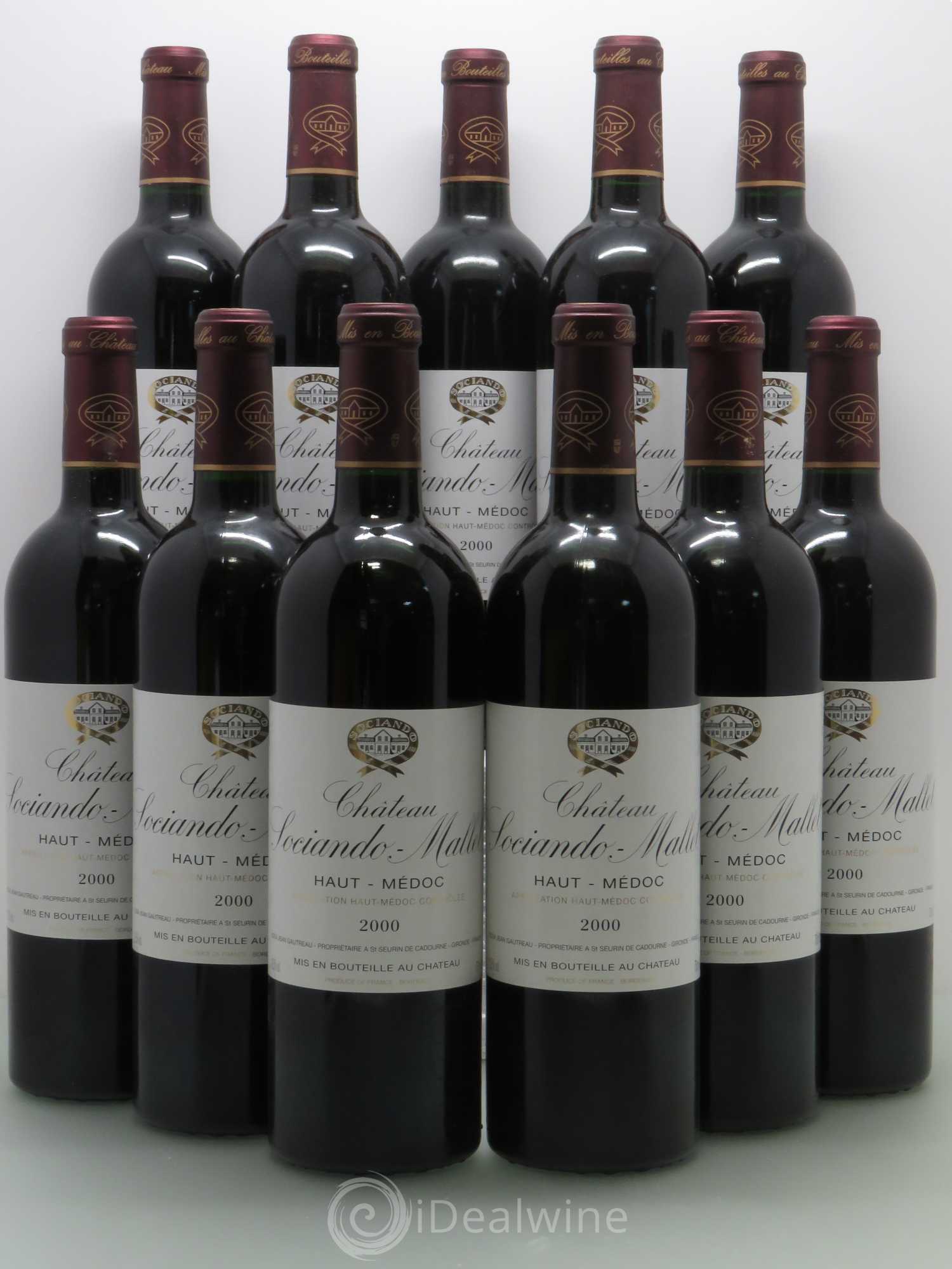 Château Sociando Mallet 2000 - Lot de 11 bouteilles - 0