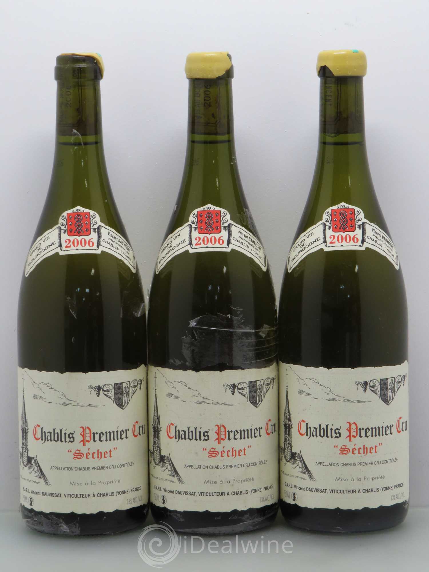 Chablis 1er Cru Séchet Vincent Dauvissat (Domaine) 2006 - Lot de 3 bouteilles - 0