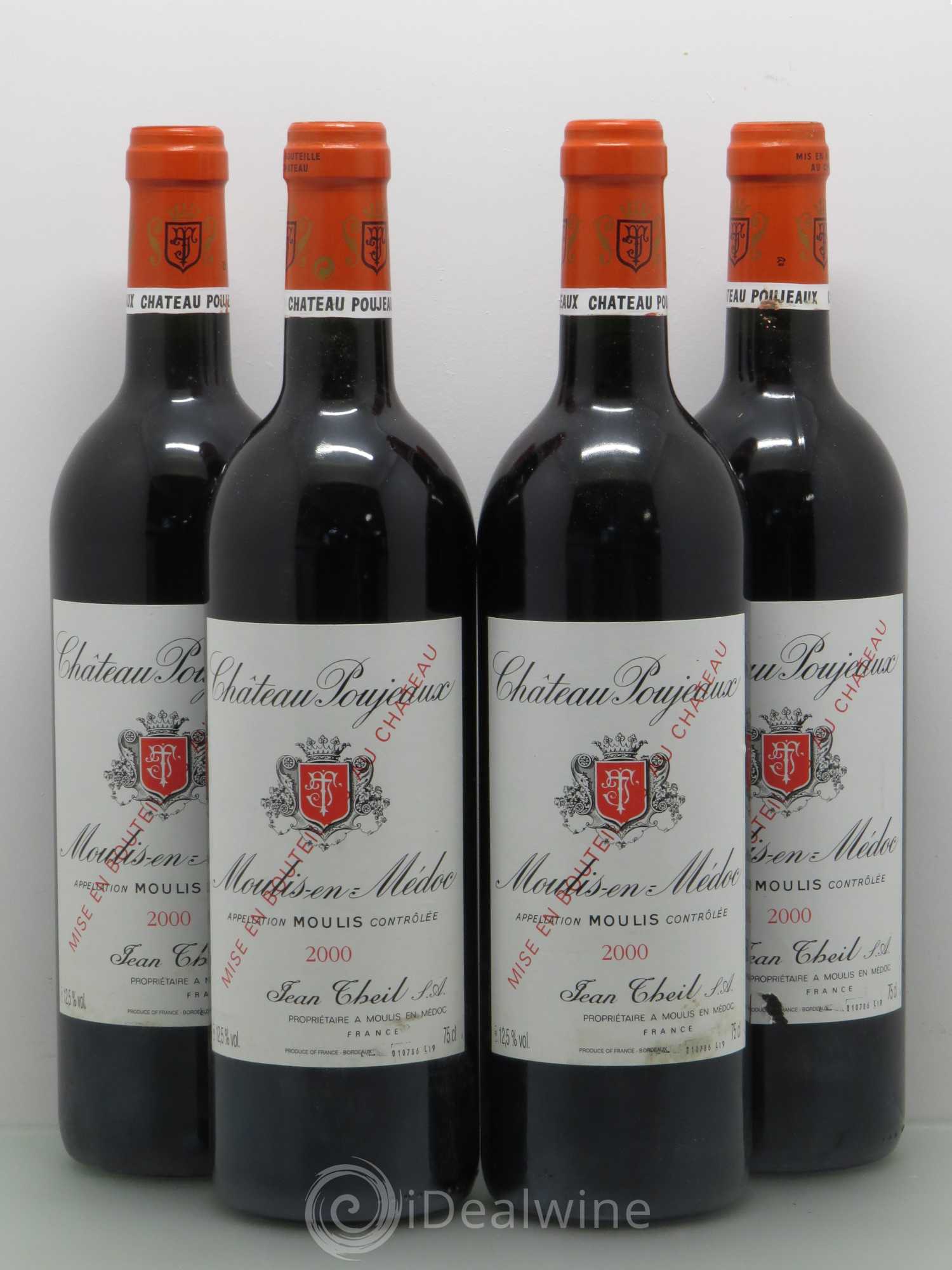Château Poujeaux 2000 - Lot de 4 bouteilles - 0
