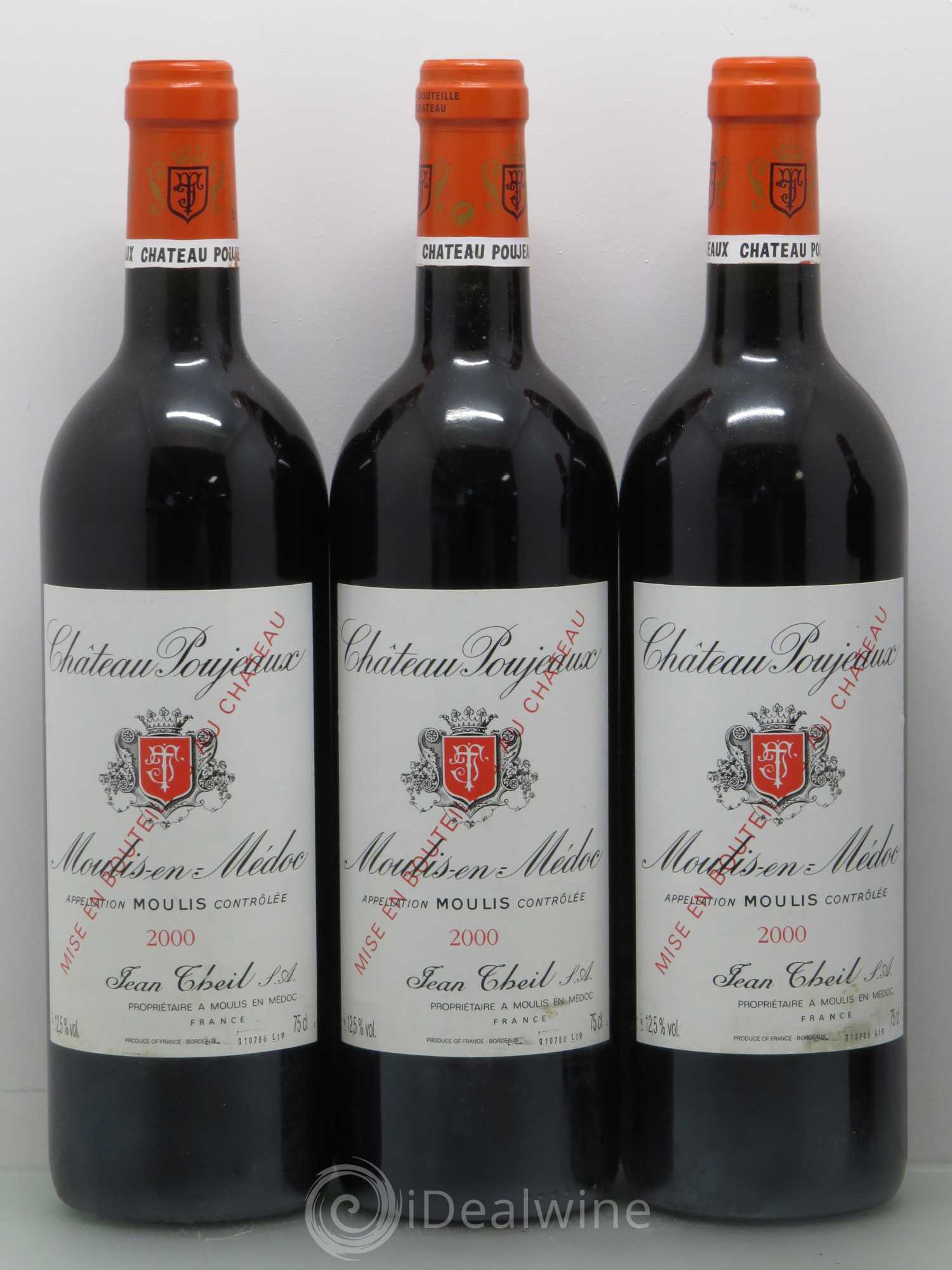 Château Poujeaux 2000 - Lot de 3 bouteilles - 0