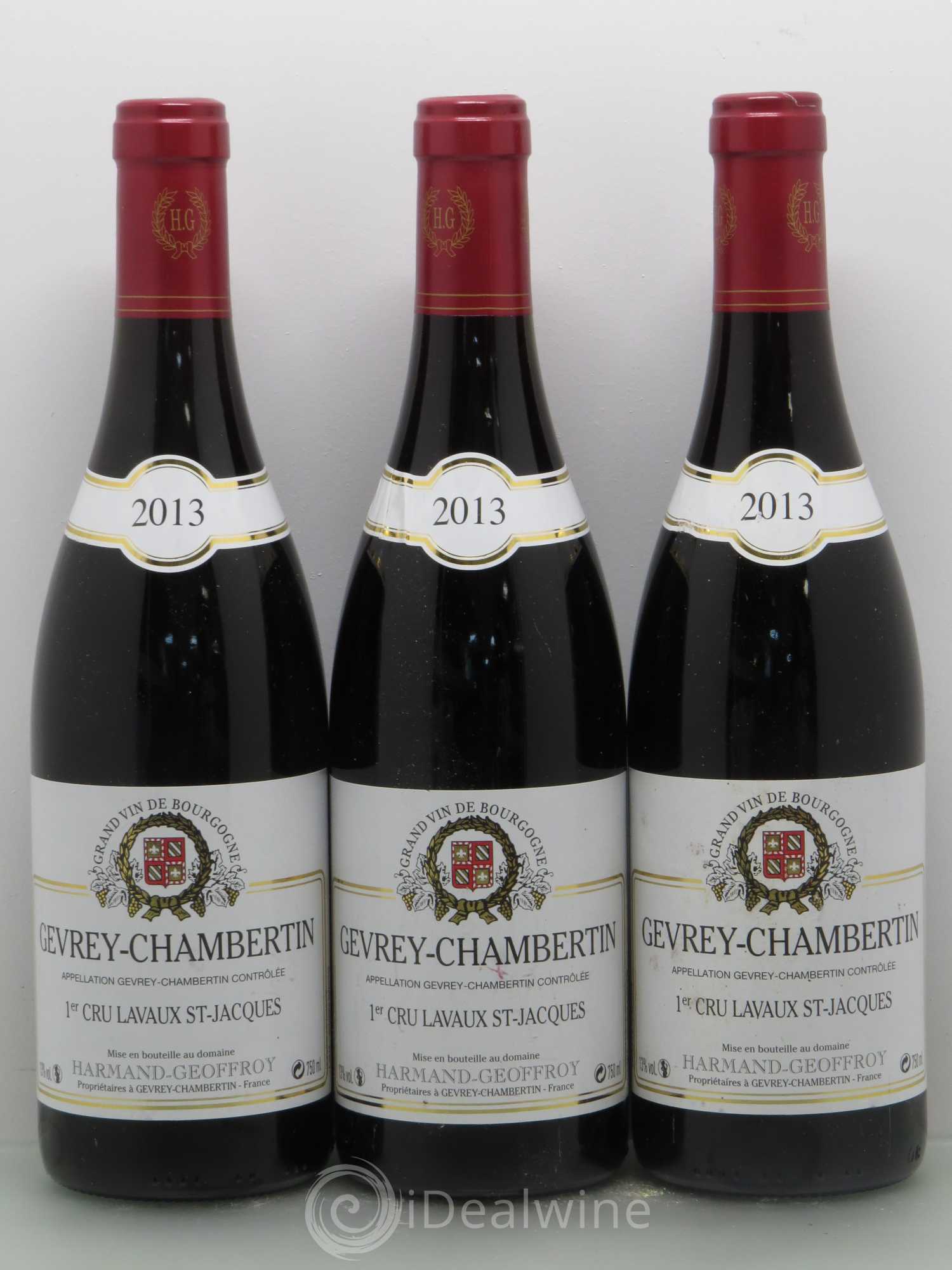 Gevrey-Chambertin 1er Cru Harmand Geoffrey Lavaux St Jacques 2013 - Posten von 3 Flaschen - 0