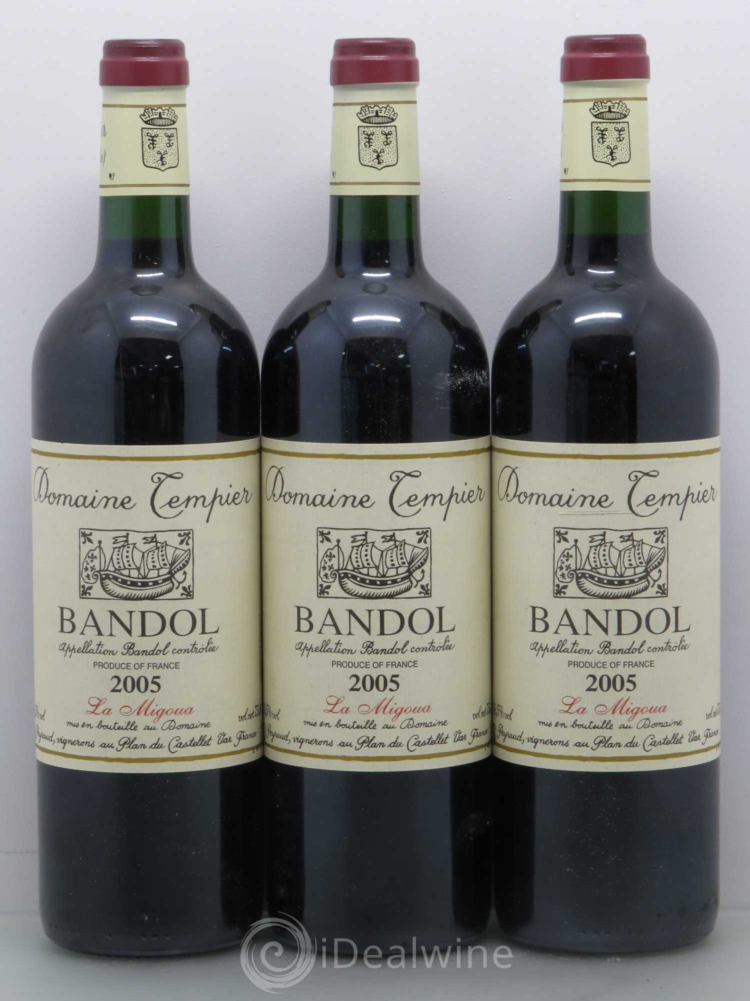 Bandol Domaine Tempier Cuvée La Migoua Famille Peyraud 2005 - Lot de 3 bouteilles - 0
