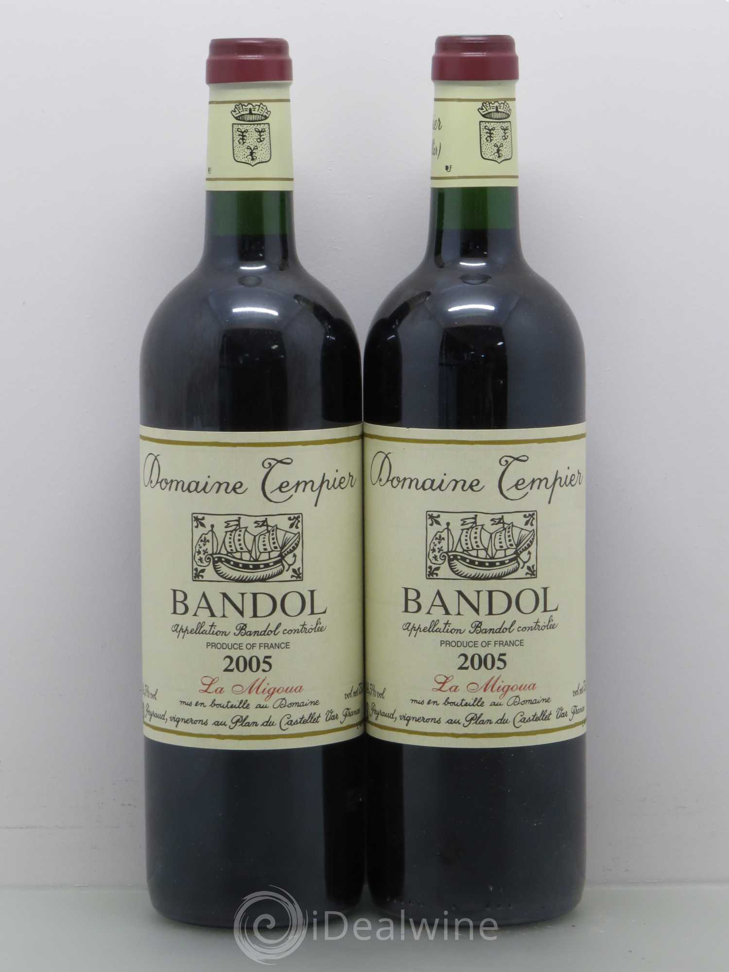 Bandol Domaine Tempier Cuvée La Migoua Famille Peyraud 2005 - Lot de 2 bouteilles - 0