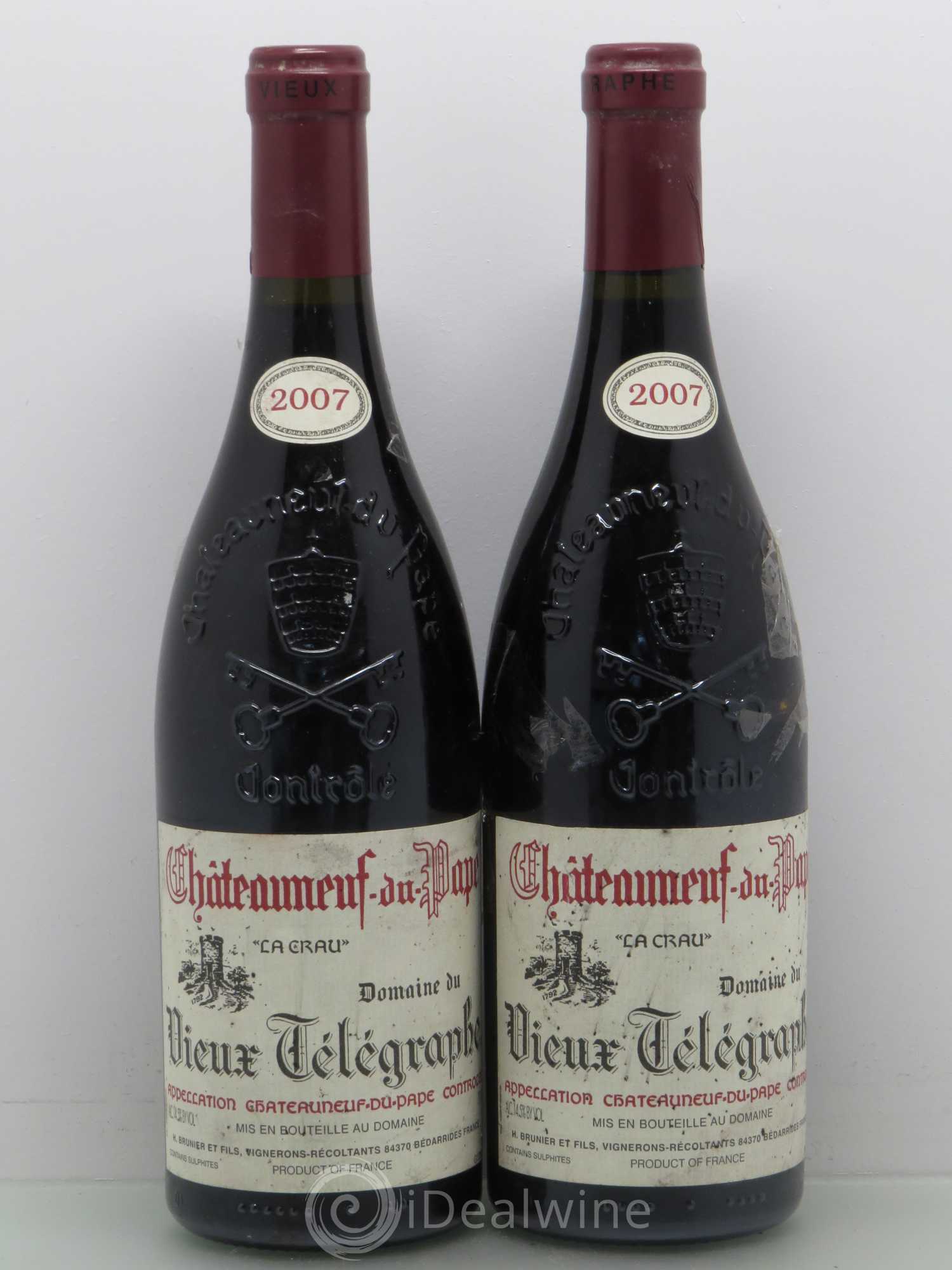 Châteauneuf-du-Pape Vieux Télégraphe (Domaine du) Vignobles Brunier 2007 - Lot de 5 bouteilles - 2