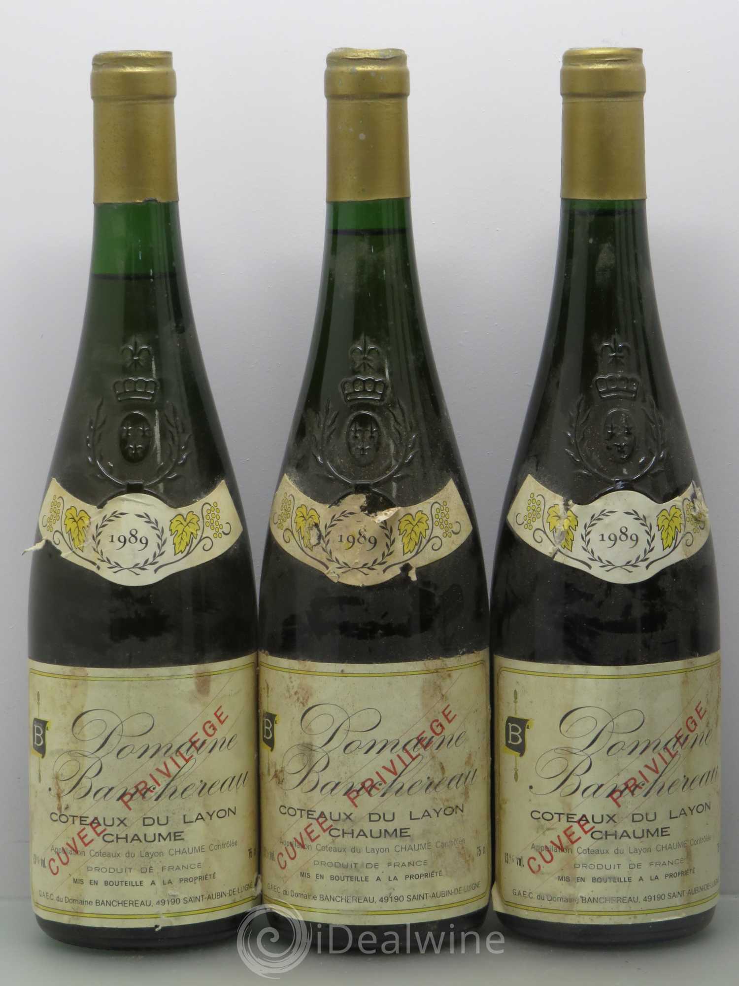Coteaux du Layon Banchereau chaume Privilège 1989 - Lotto di 6 bottiglie - 1