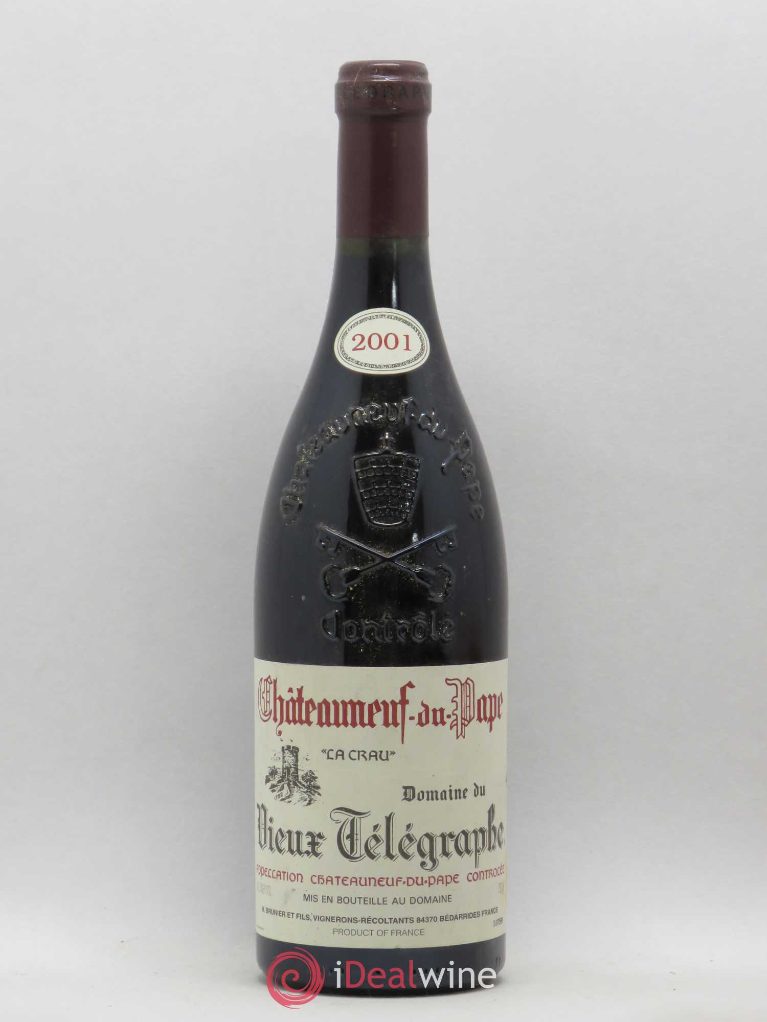 Châteauneuf-du-Pape Vieux Télégraphe (Domaine du) Vignobles Brunier 2001 - Lot de 1 bouteille - 0