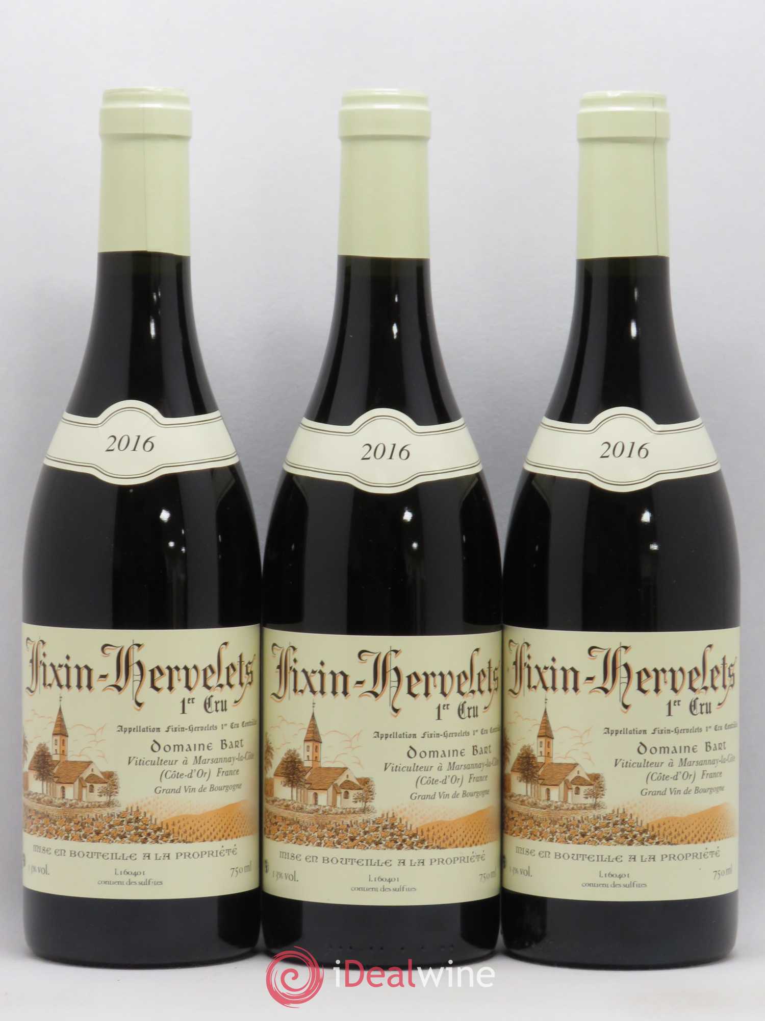 Fixin 1er Cru Hervelets Domaine Bart 2016 - Posten von 3 Flaschen - 0