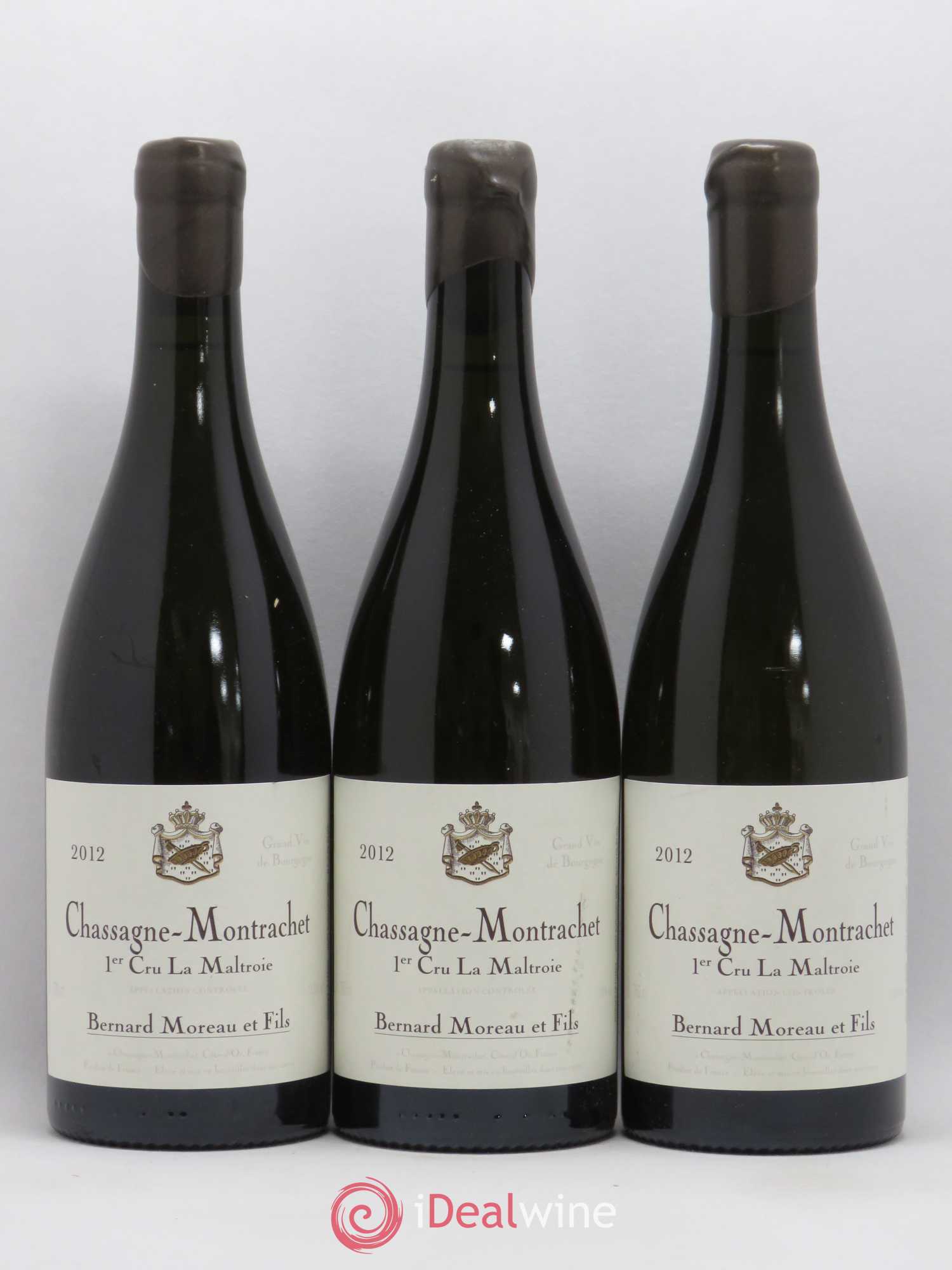 Chassagne-Montrachet 1er Cru La Maltroie Domaine Moreau 2012 - Posten von 3 Flaschen - 0