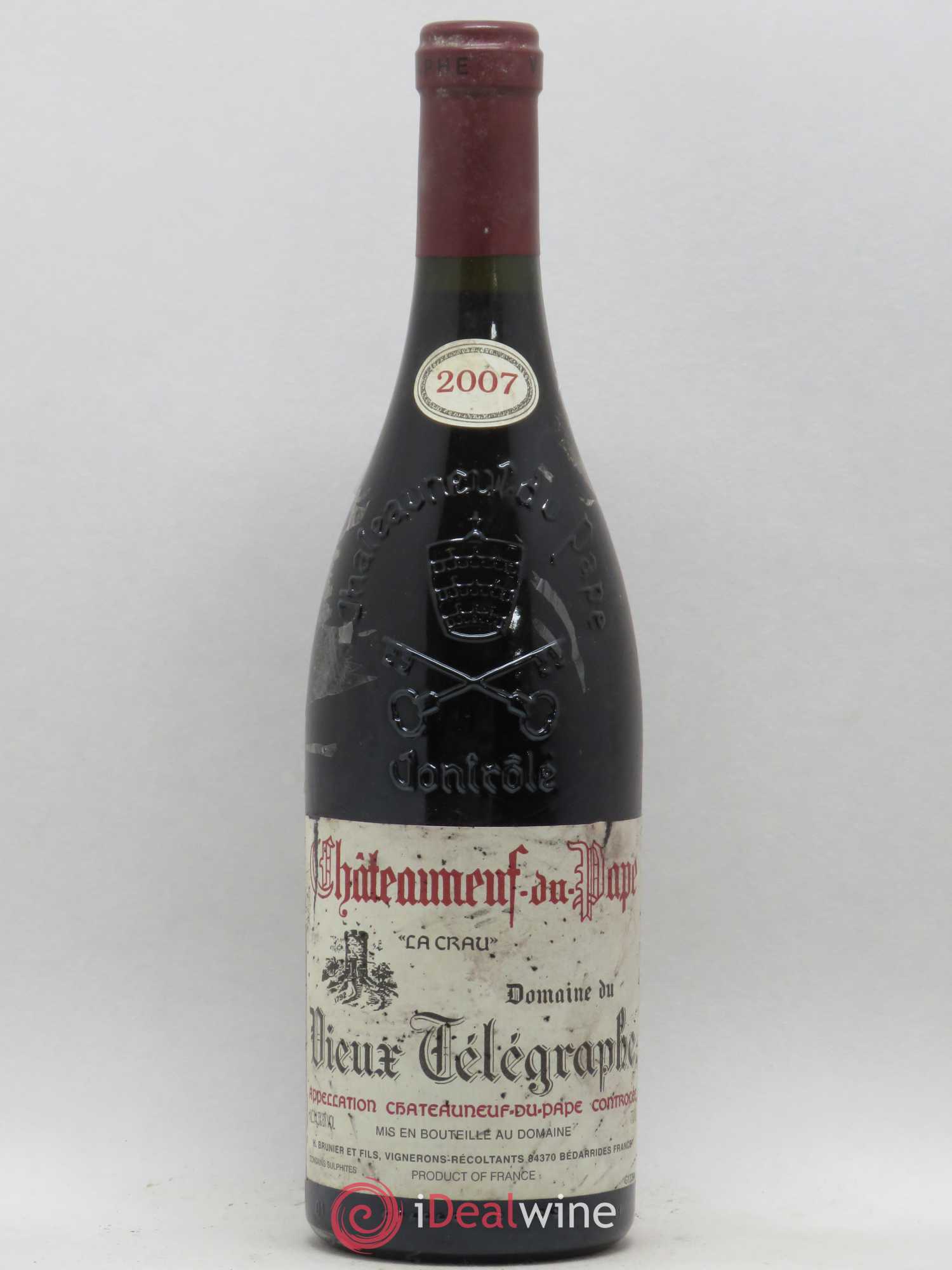 Châteauneuf-du-Pape Vieux Télégraphe (Domaine du) Vignobles Brunier 2007 - Lot de 1 bouteille - 0