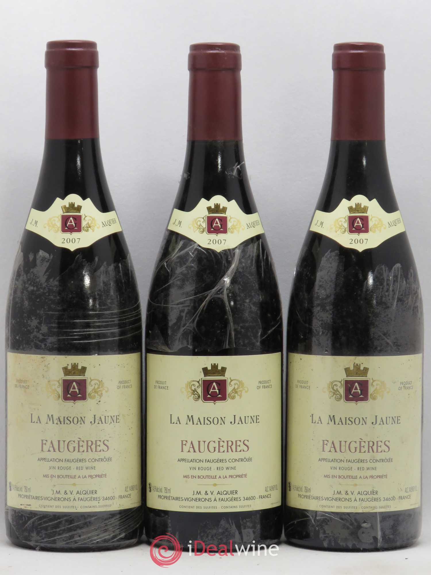 Faugères La Maison Jaune Jean-Michel Alquier 2007 - Lot de 3 bouteilles - 0
