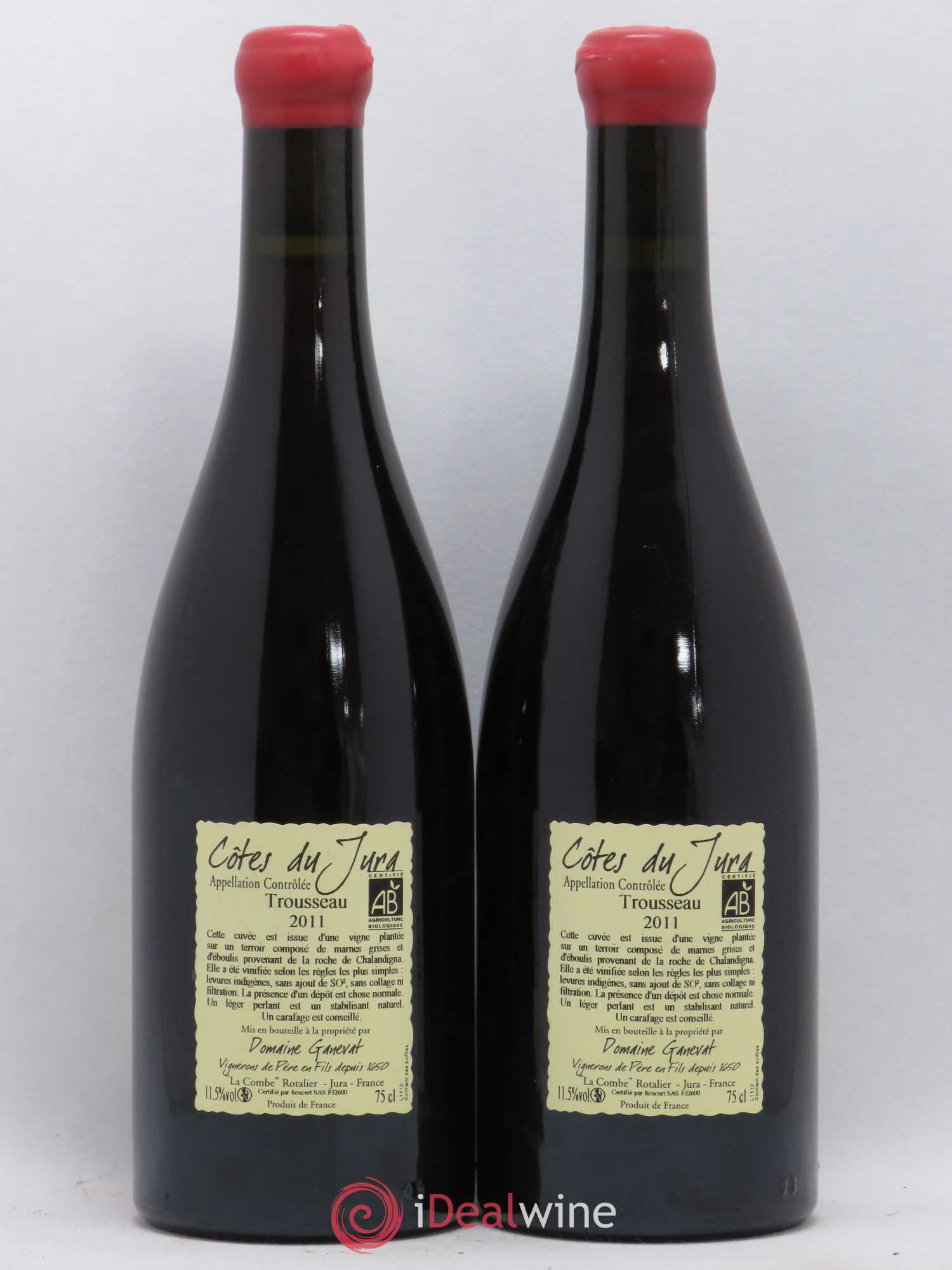 Côtes du Jura Plein Sud Jean-François Ganevat (Domaine) 2011 - Lot de 2 bouteilles - 1