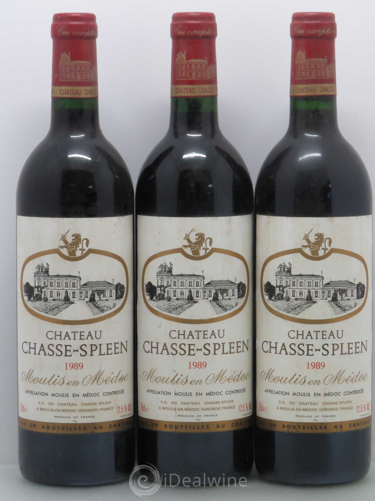 Château Chasse Spleen 1989 - Lot de 3 bouteilles - 0