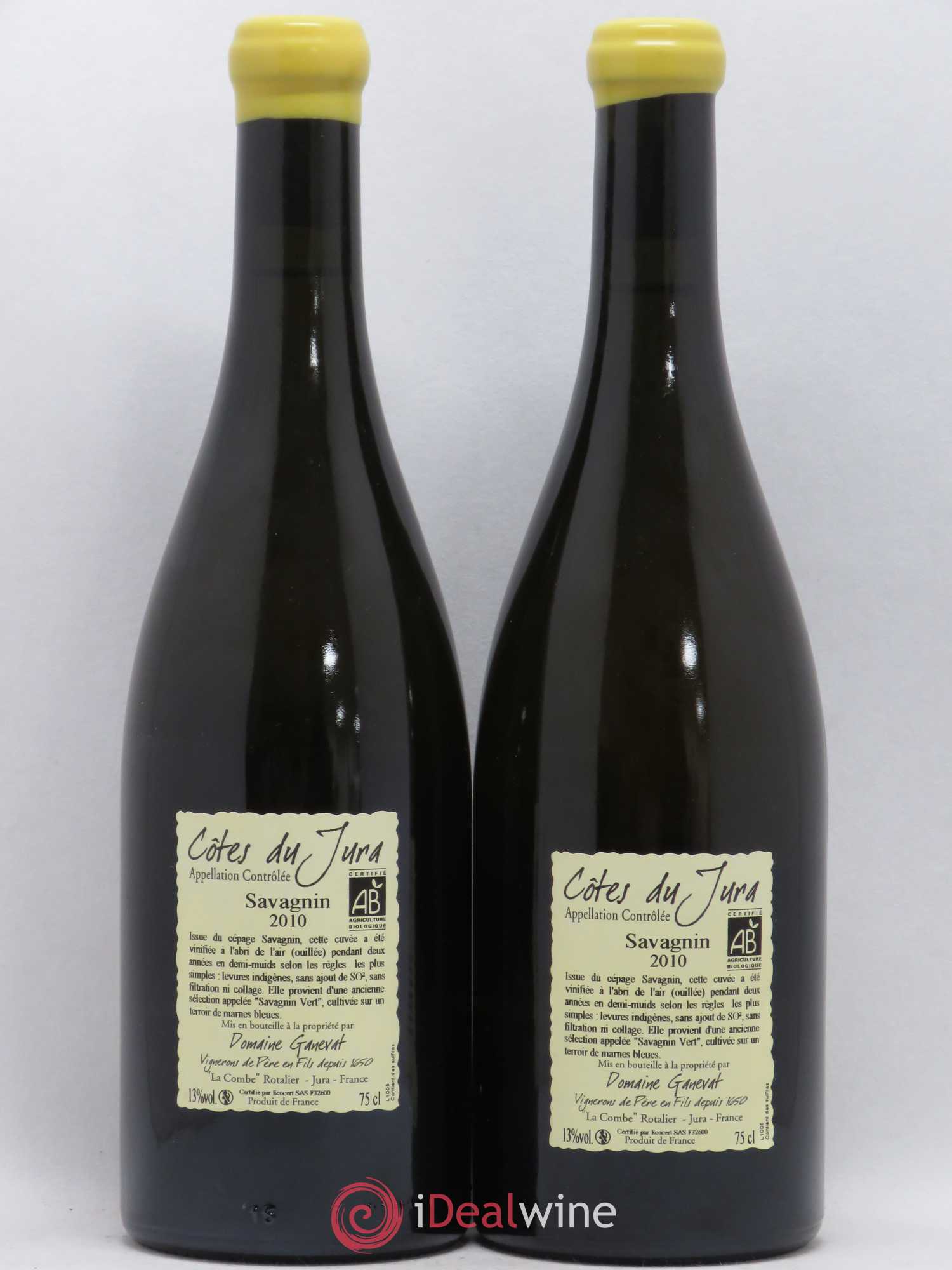 Côtes du Jura Les Chalasses Marnes Bleues Jean-François Ganevat (Domaine) 2010 - Lot de 2 bouteilles - 1