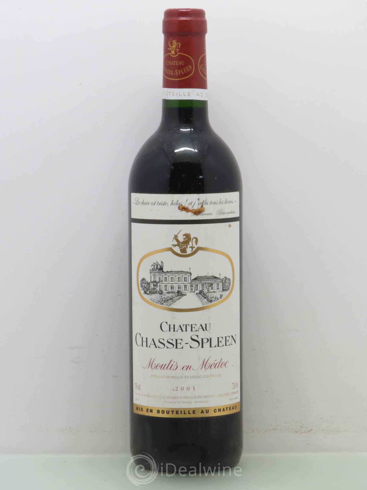 Château Chasse Spleen 2001 - Lot de 1 bouteille - 0