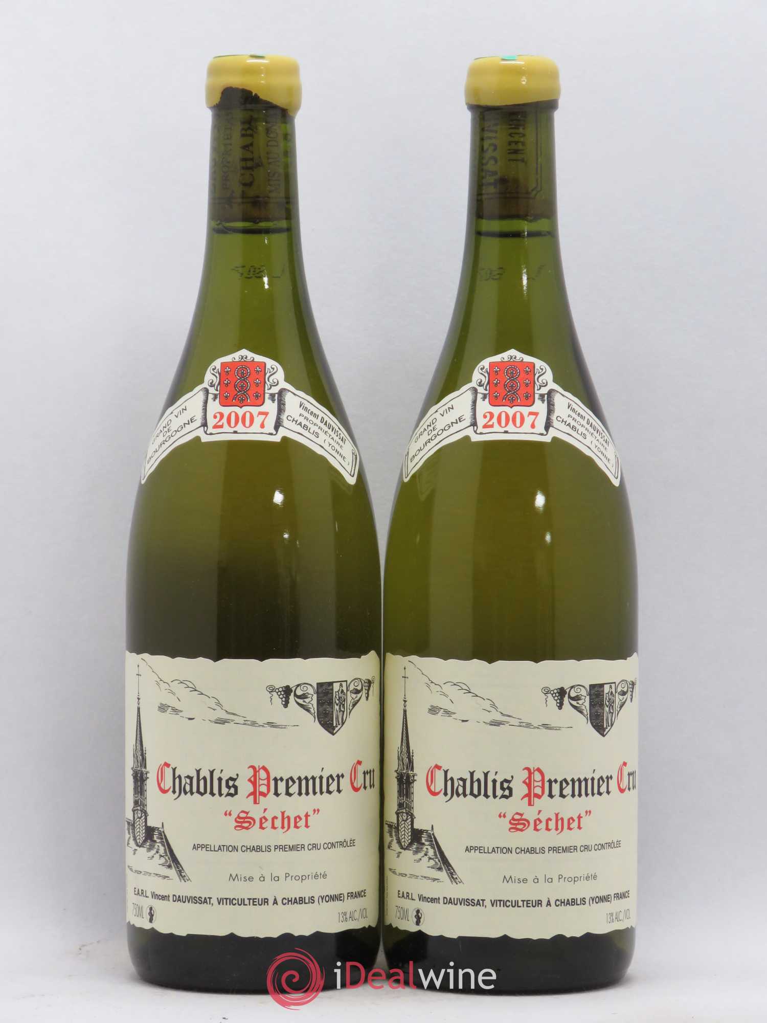 Chablis 1er Cru Séchet Vincent Dauvissat (Domaine) 2007 - Lot de 2 bouteilles - 0