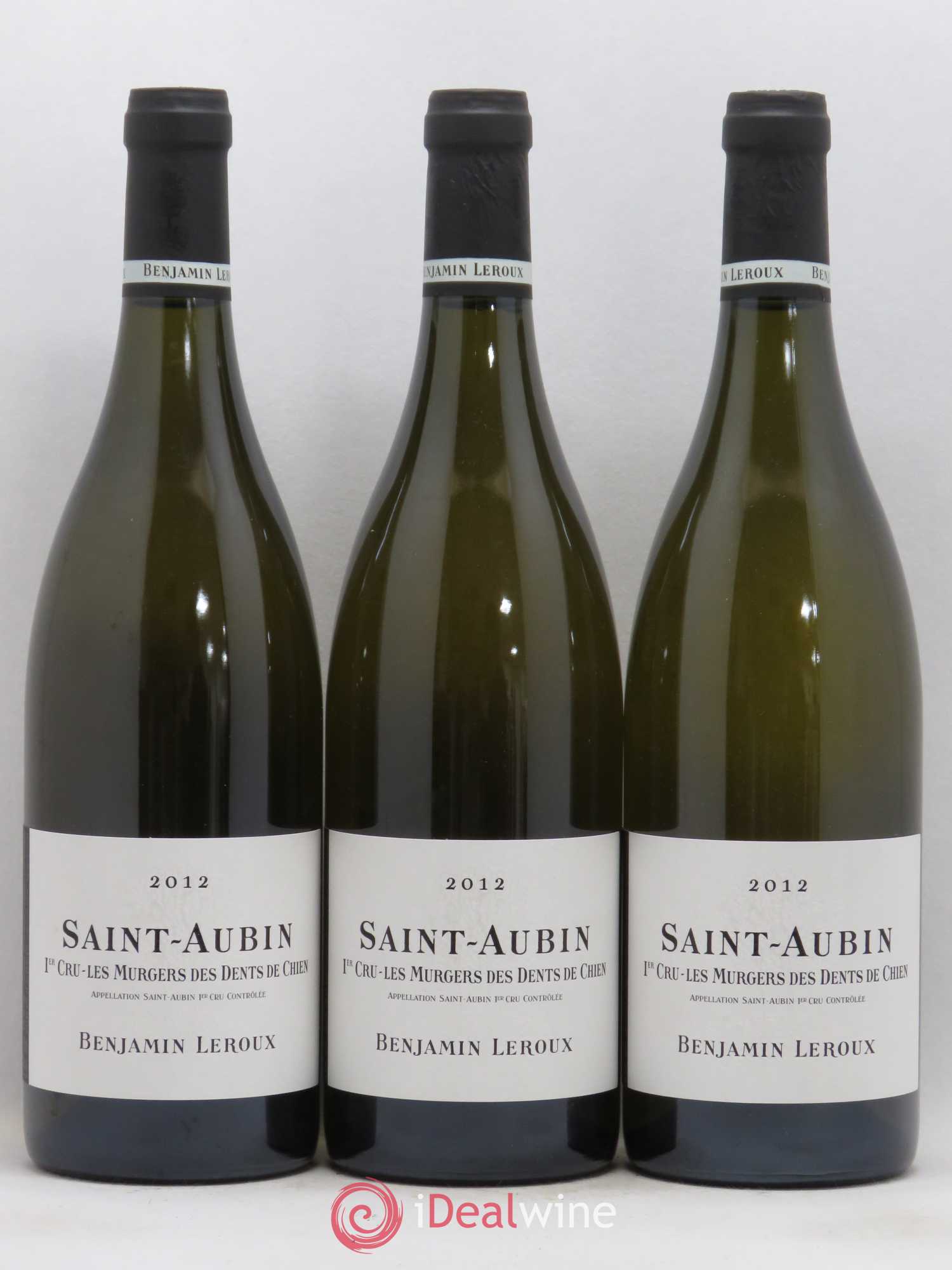 Saint-Aubin 1er Cru Les Murgers des Dents de Chien Benjamin Leroux 2012 - Posten von 3 Flaschen - 0