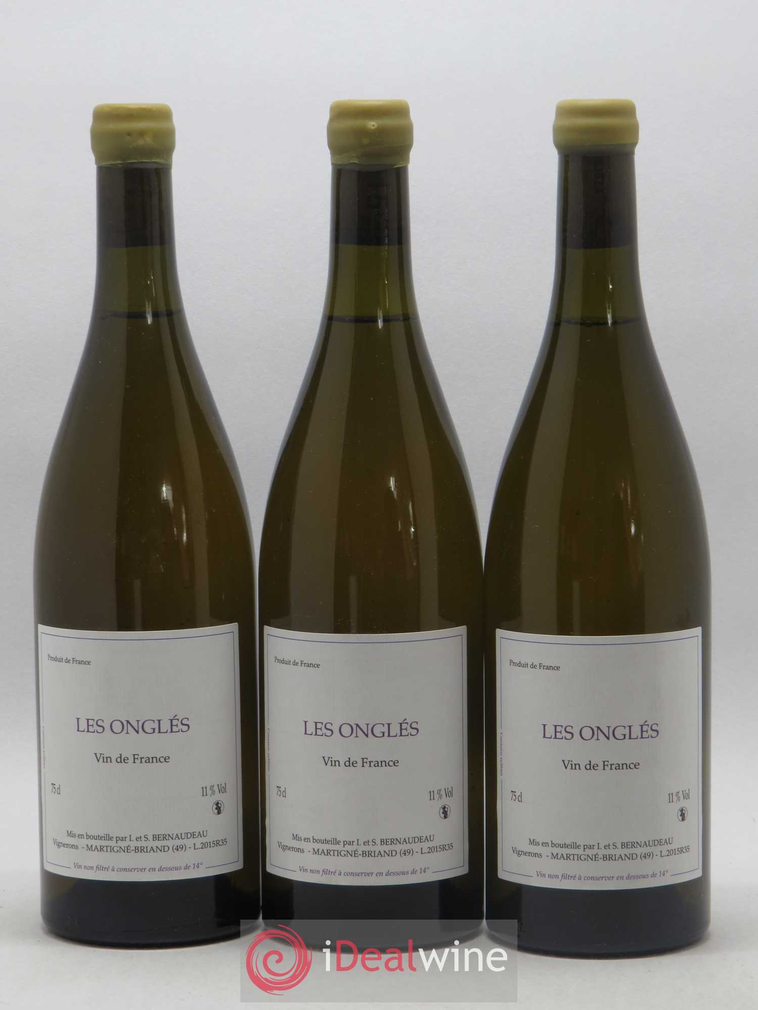 Vin de France Les Onglés Stéphane Bernaudeau 2015 - Lot de 3 bouteilles - 0