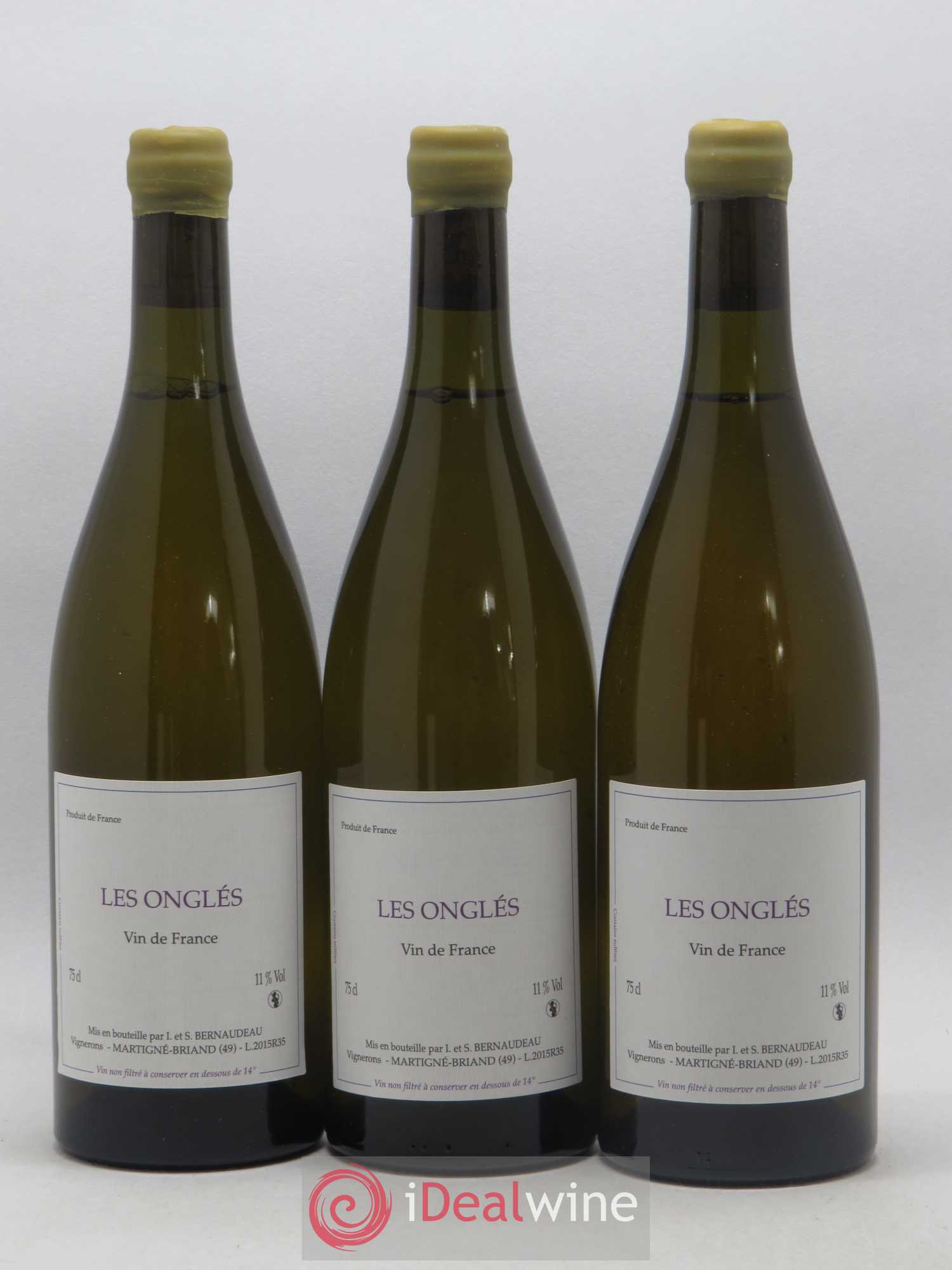Vin de France Les Onglés Stéphane Bernaudeau 2015 - Lot de 3 bouteilles - 0