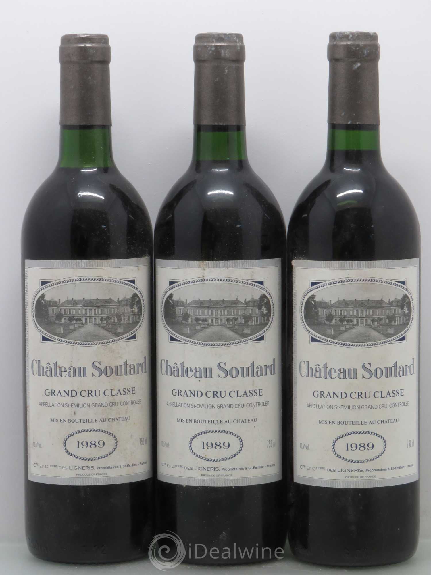 Château Soutard Grand Cru Classé 1989 - Lot de 5 bouteilles - 1