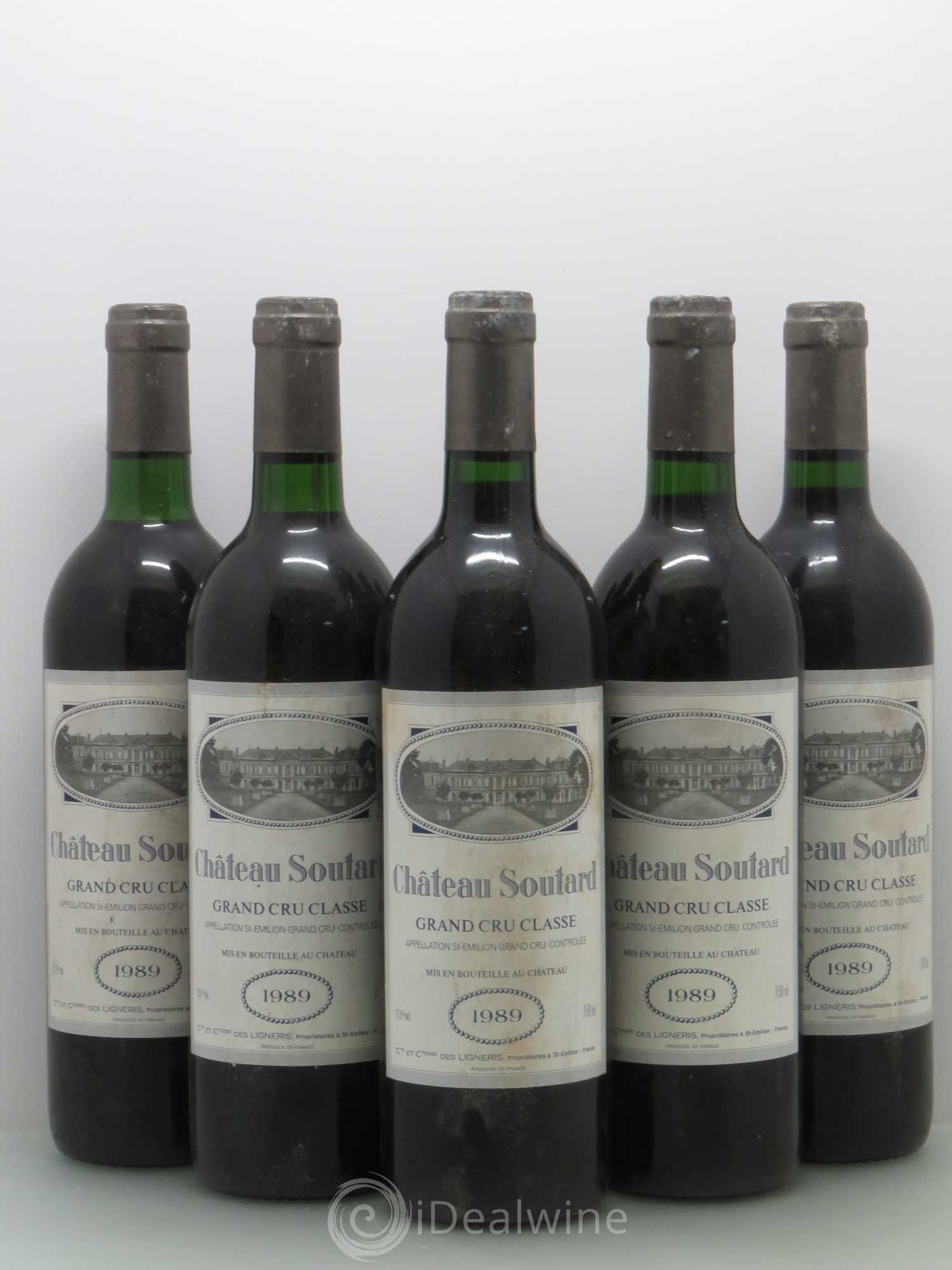 Château Soutard Grand Cru Classé 1989 - Lot de 5 bouteilles - 0