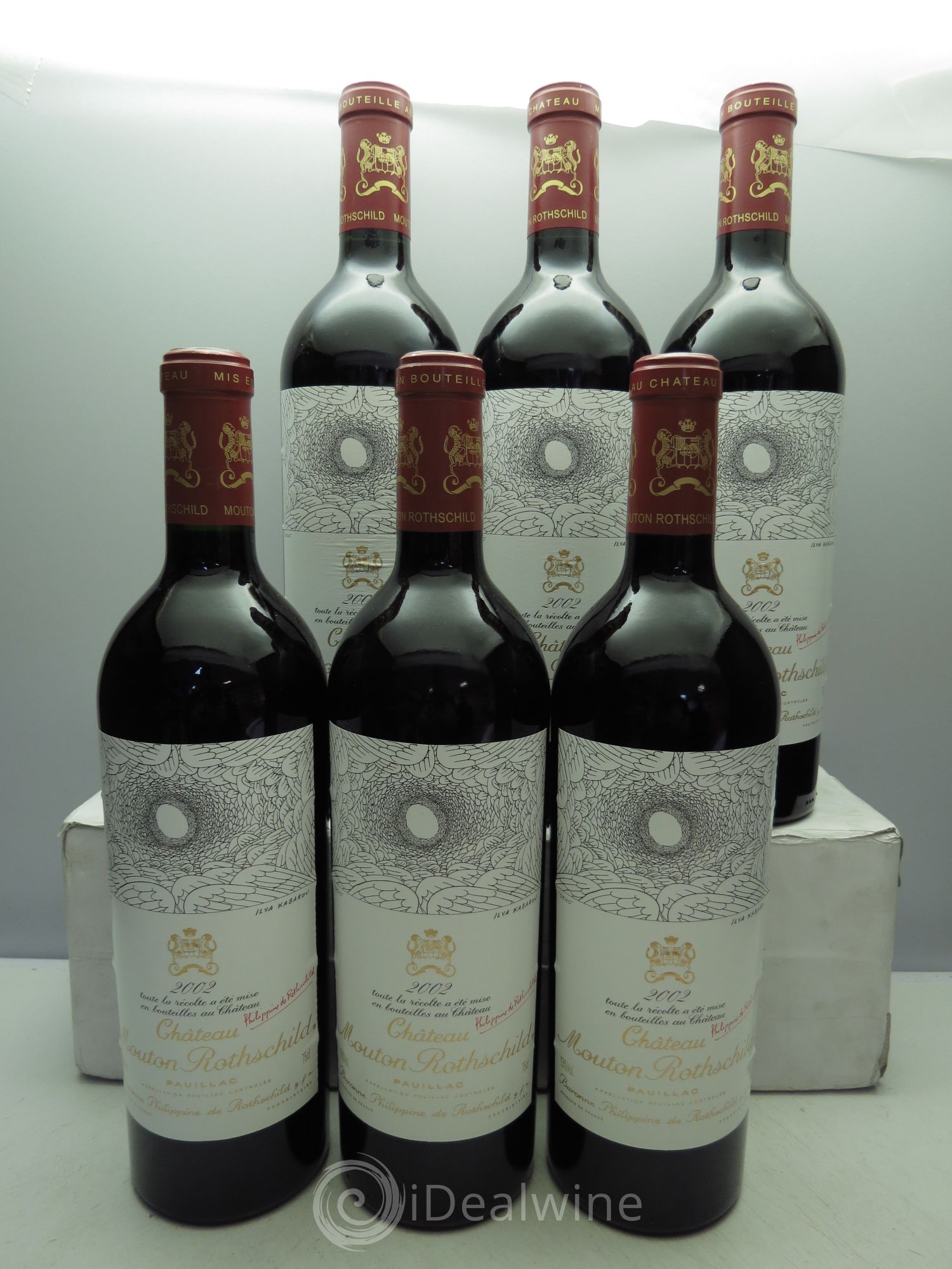 Château Mouton Rothschild 1er Grand Cru Classé 2002 - Lot de 6 bouteilles - 0