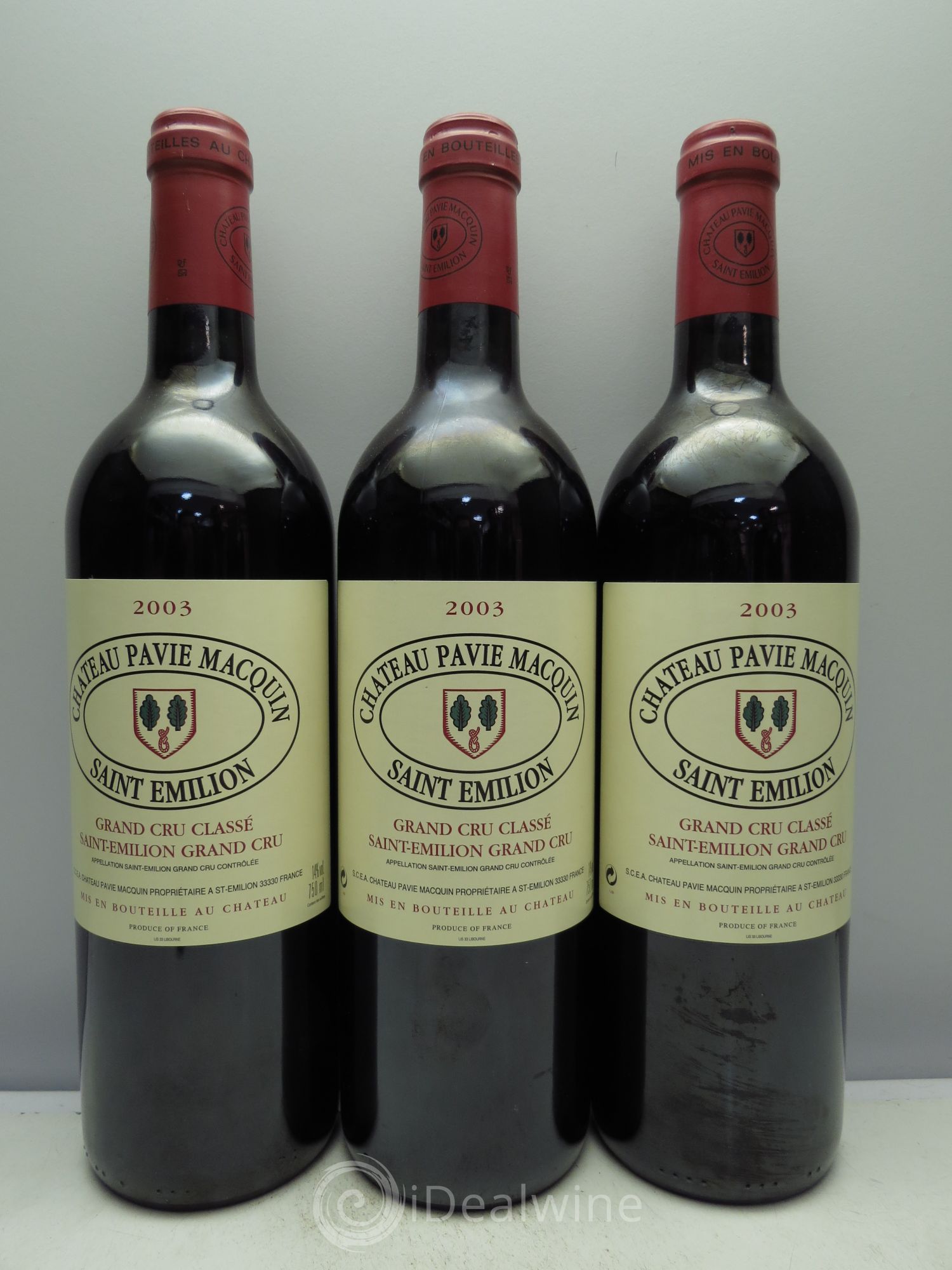 Château Pavie Macquin 1er Grand Cru Classé B 2003 - Lot de 3 bouteilles - 0
