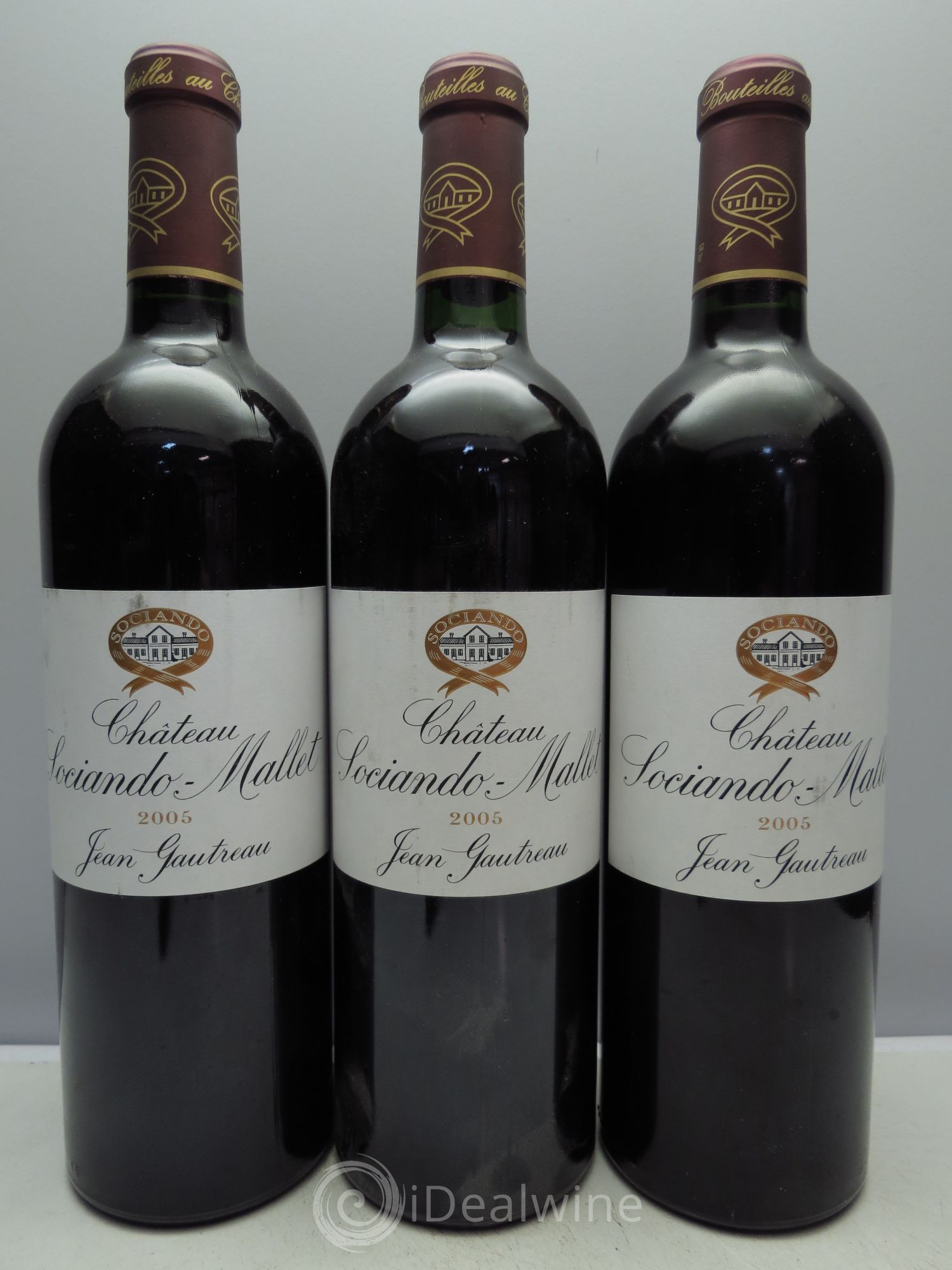 Château Sociando Mallet 2005 - Lot de 3 bouteilles - 0
