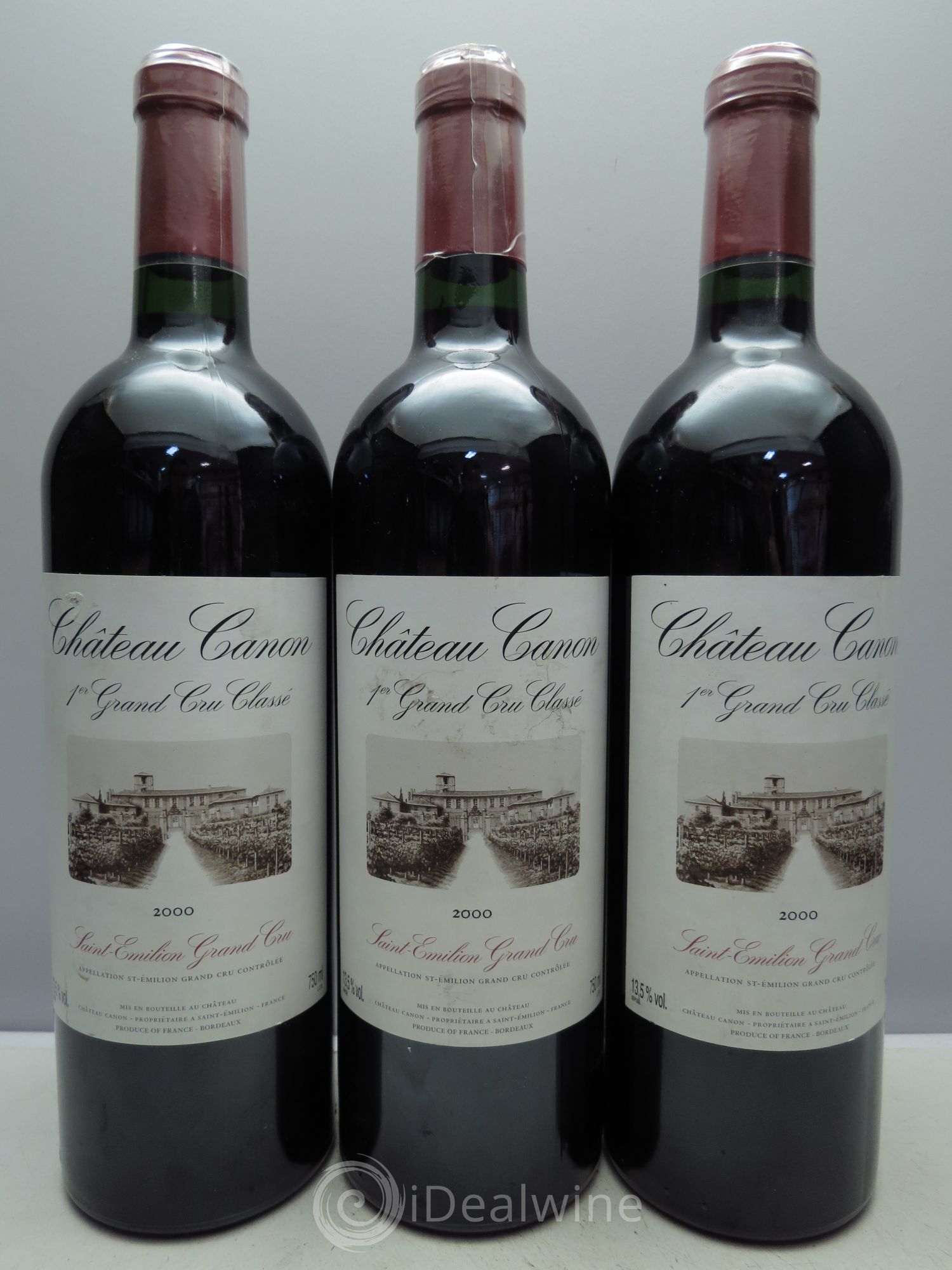 Château Canon 1er Grand Cru Classé B 2000 - Lot de 3 bouteilles - 0